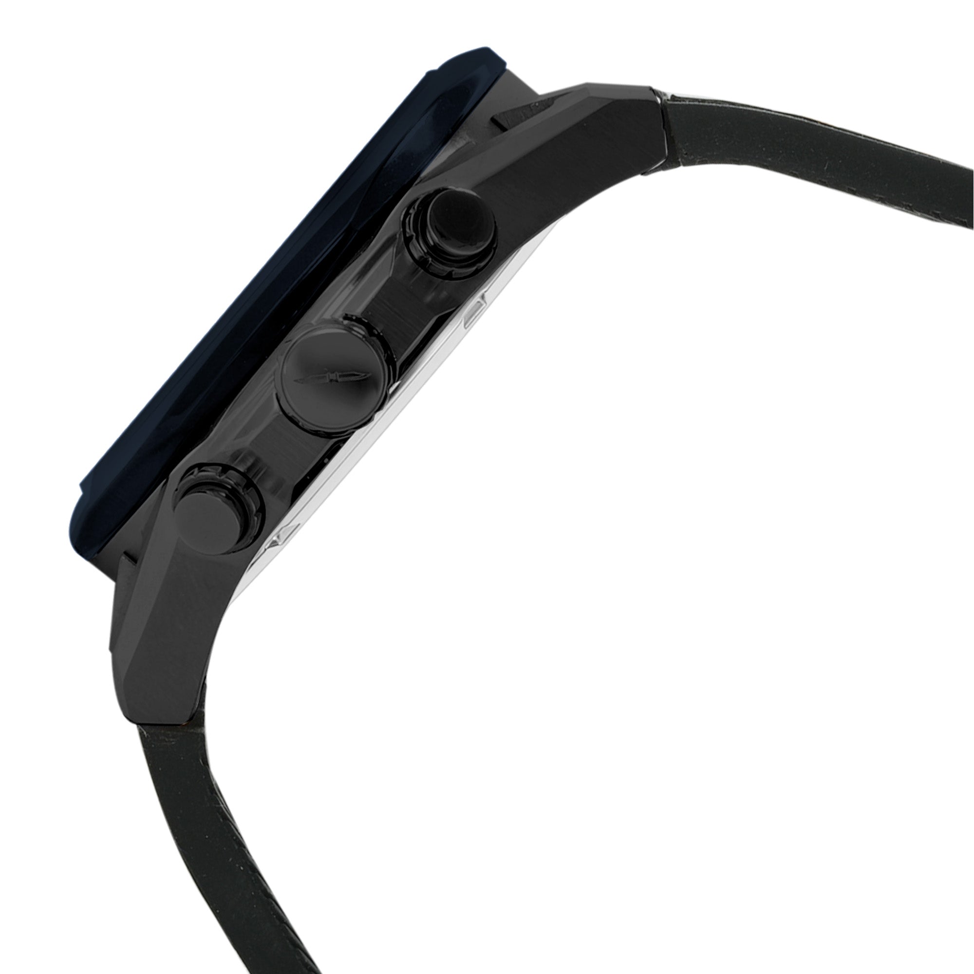 BLADE Elevate Night SS Case & Leather Strap Multifunction Men's Watch