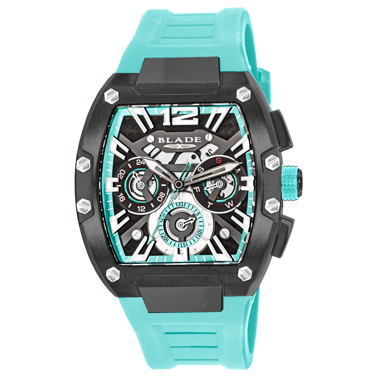 BLADE Magnifique Aqua-Dark 3652G5AUI SS & Silicone Strap Multifunction Men's Watch