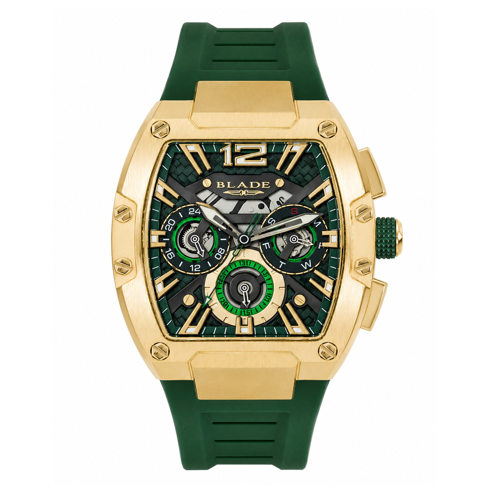 BLADE Magnifique Power 3652G5GEE SS & Silicone Strap Multifunction Men's Watch