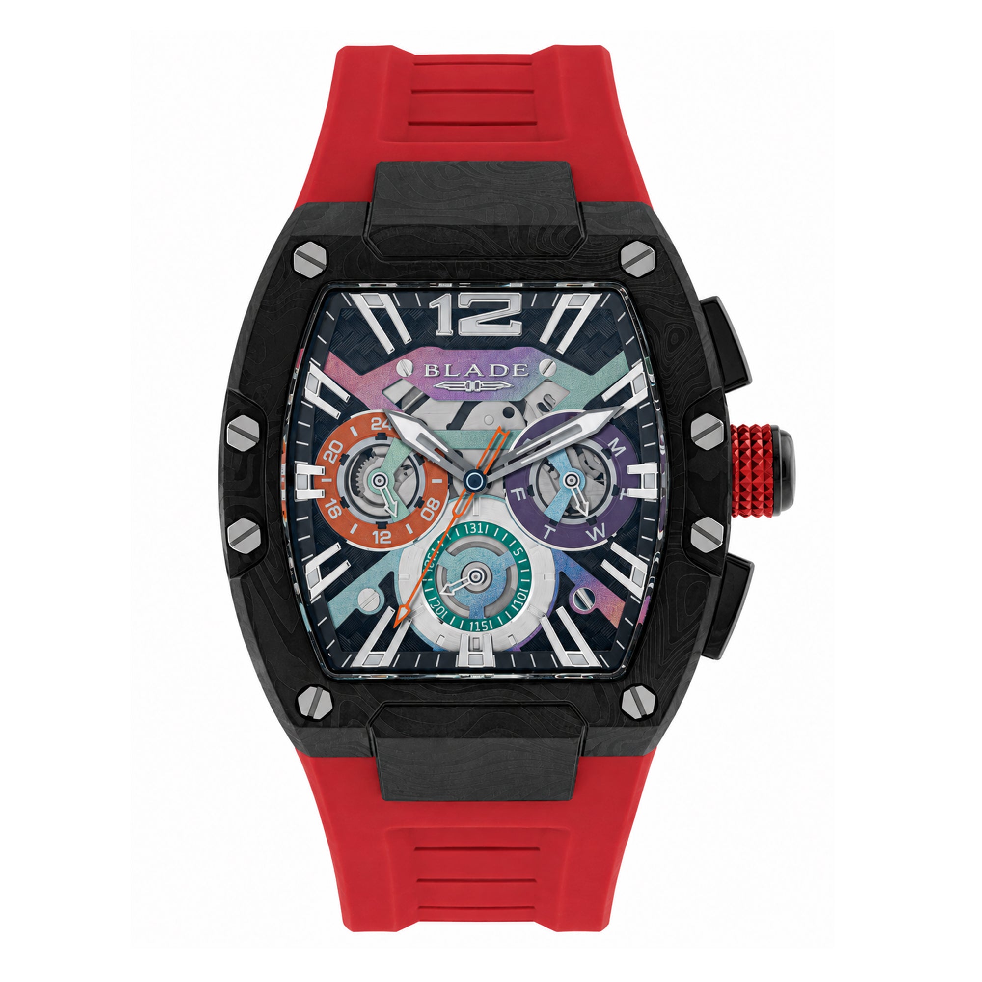BLADE MAGNIFIQUE AURORA SS CASE & SILICONE STRAP MULTIFUNCTION MEN'S WATCH