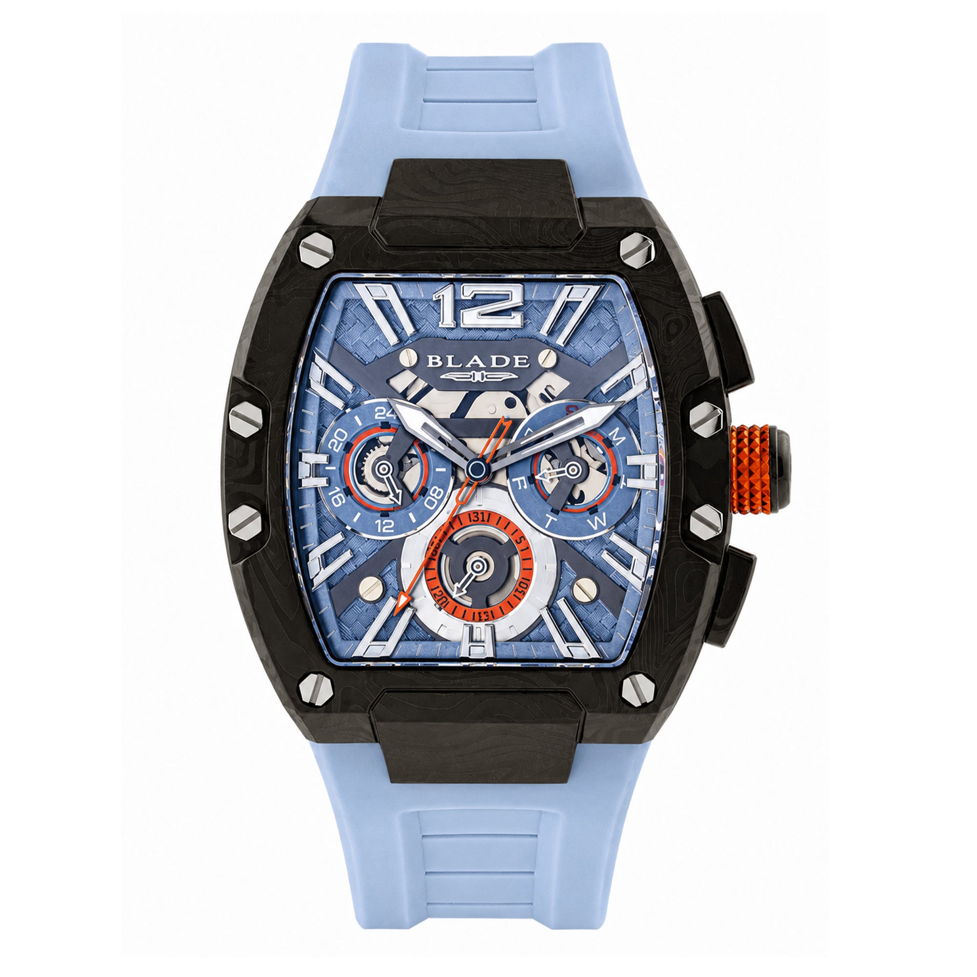 BLADE MAGNIFIQUE AQUA DARK SS CASE & SILICONE STRAP MULTIFUNCTION MEN'S WATCH