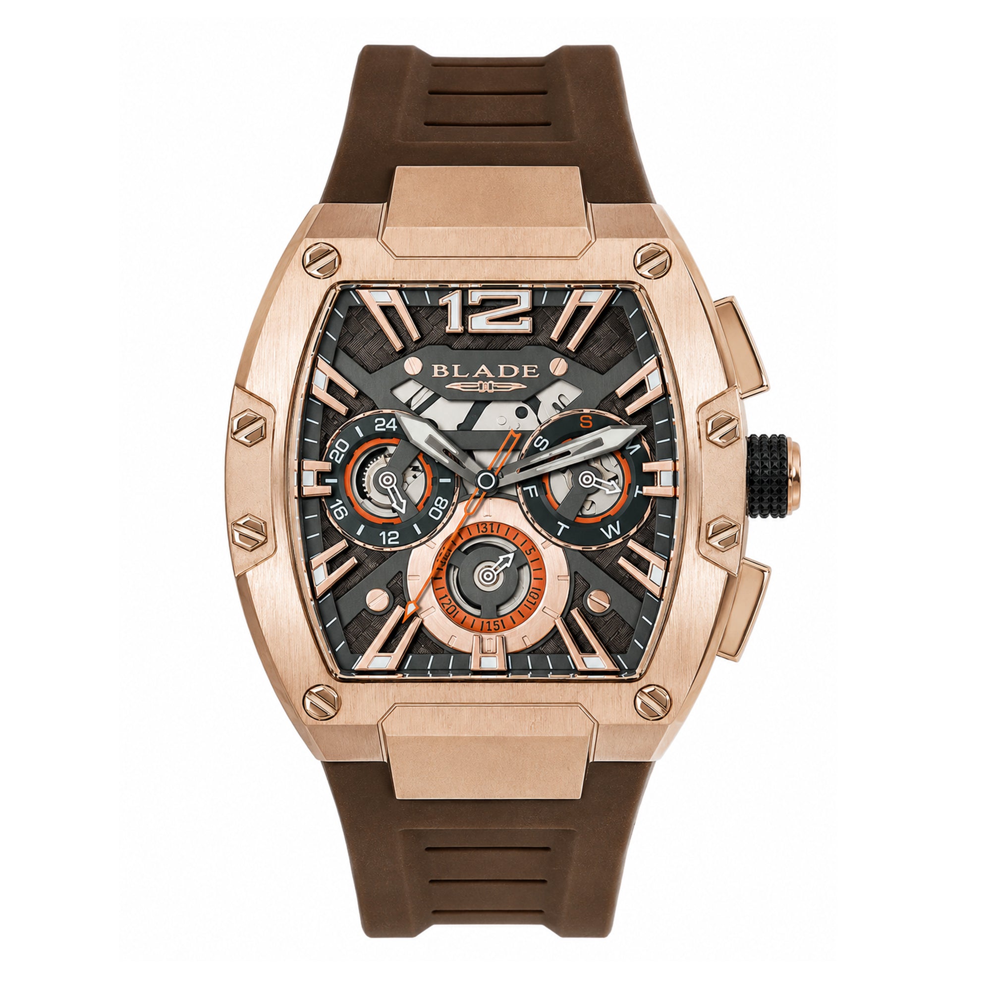 BLADE Magnifique Bronze 3652G5ROO SS & Silicone Strap Multifunction Men's Watch