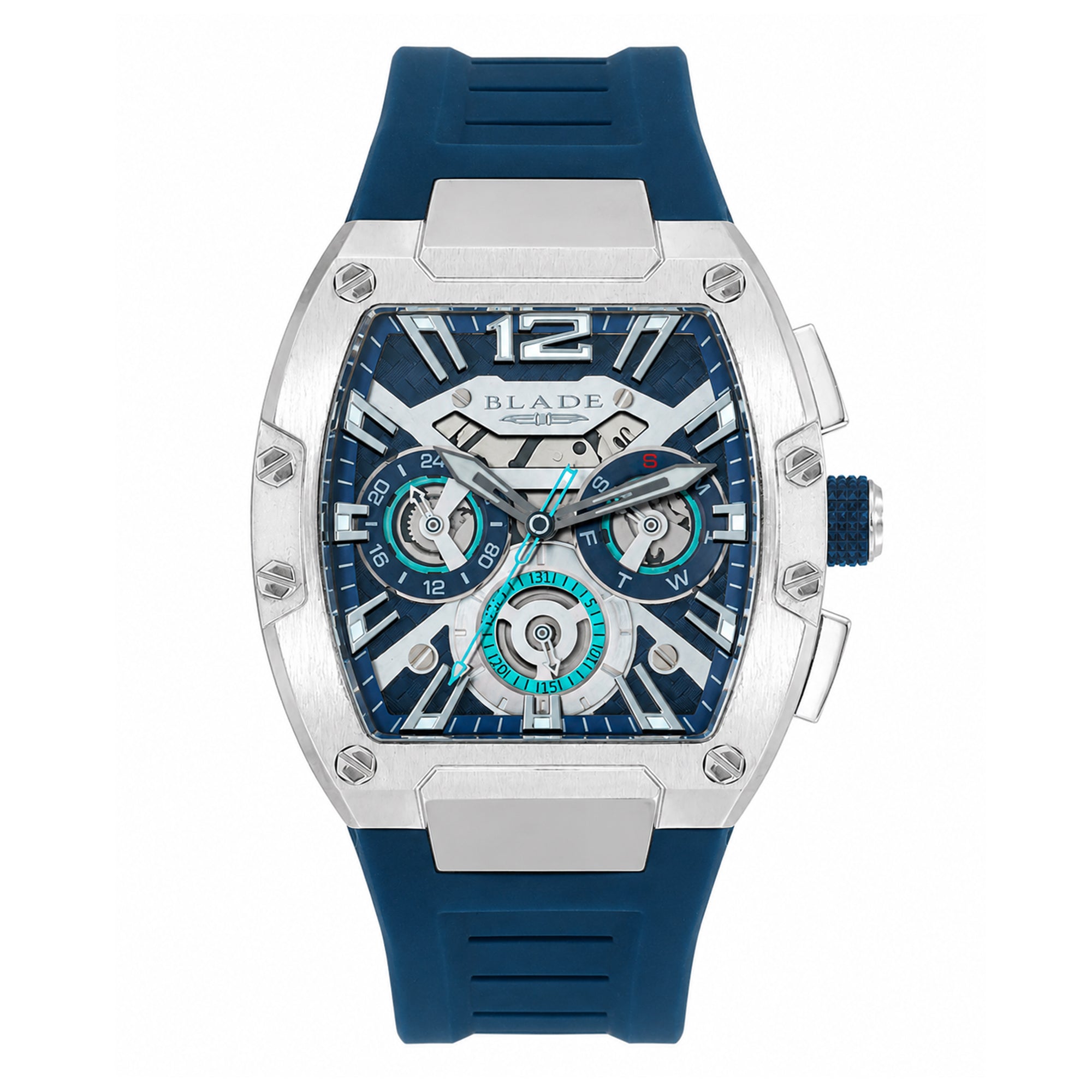 BLADE Magnifique Navy 3652G5SBB SS & Silicone Strap Multifunction Men's Watch