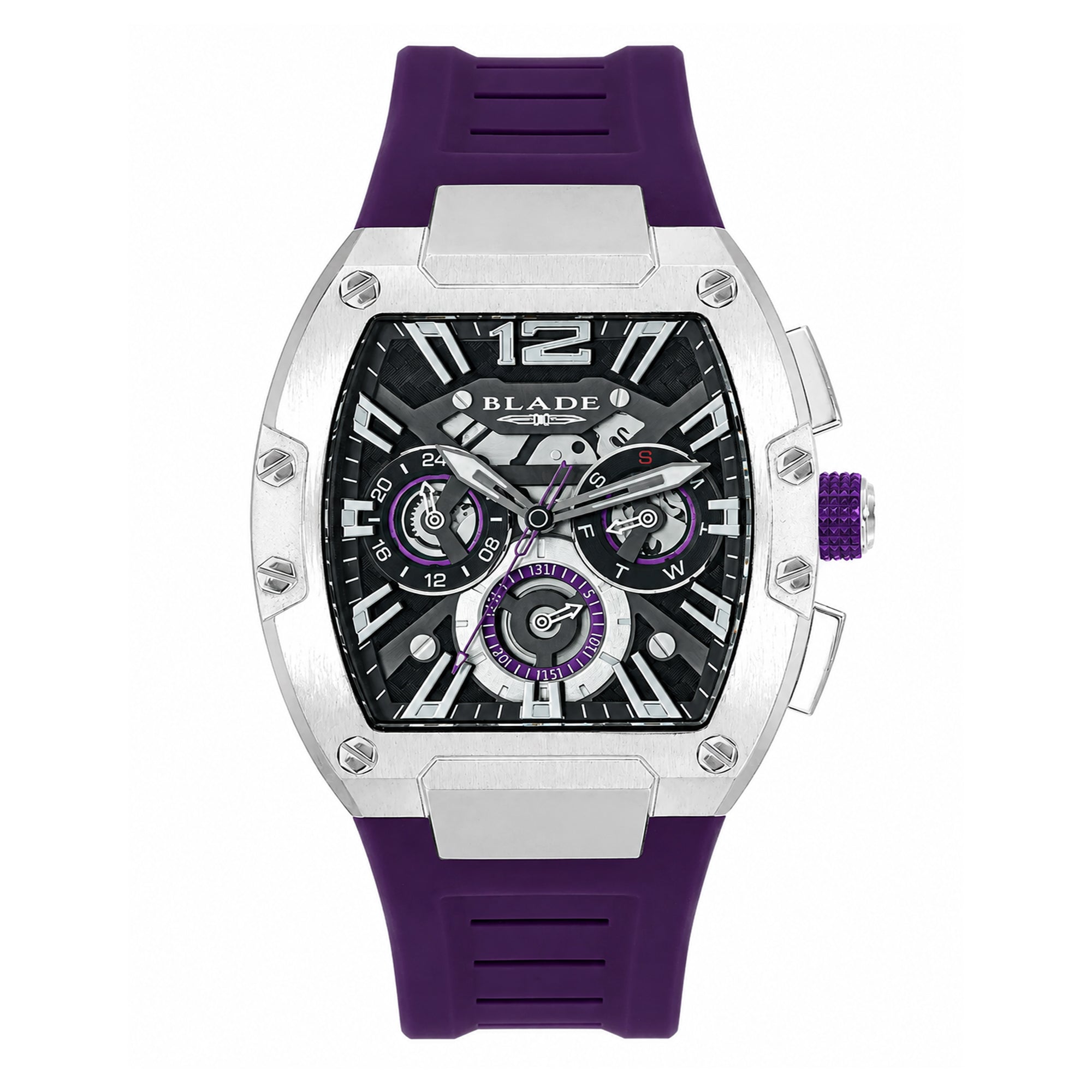 BLADE Magnifique Indigo 3652G5SNV SS & Silicone Strap Multifunction Men's Watch