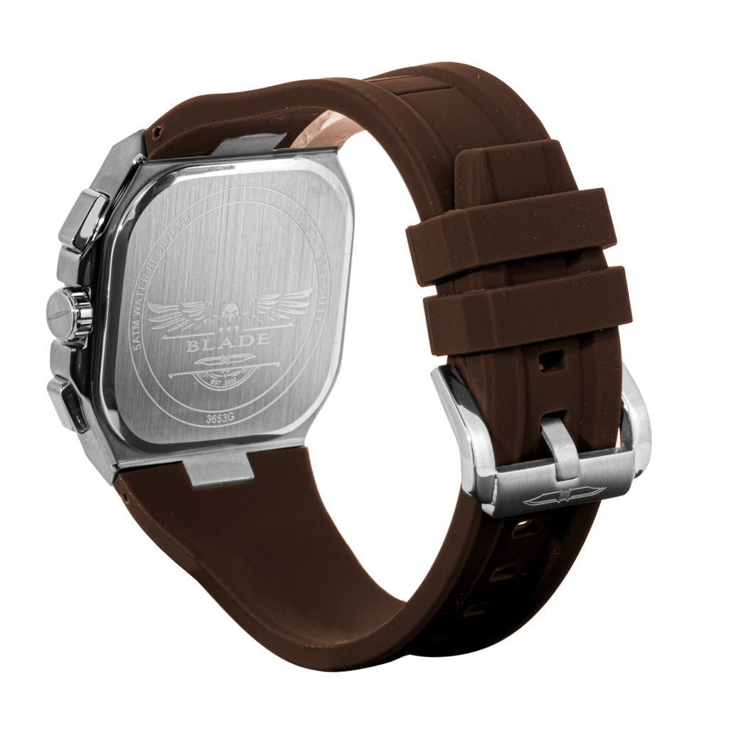 BLADE Glide Gun 3653G5AUO SS & Silicone Strap Multifunction Men's Watch