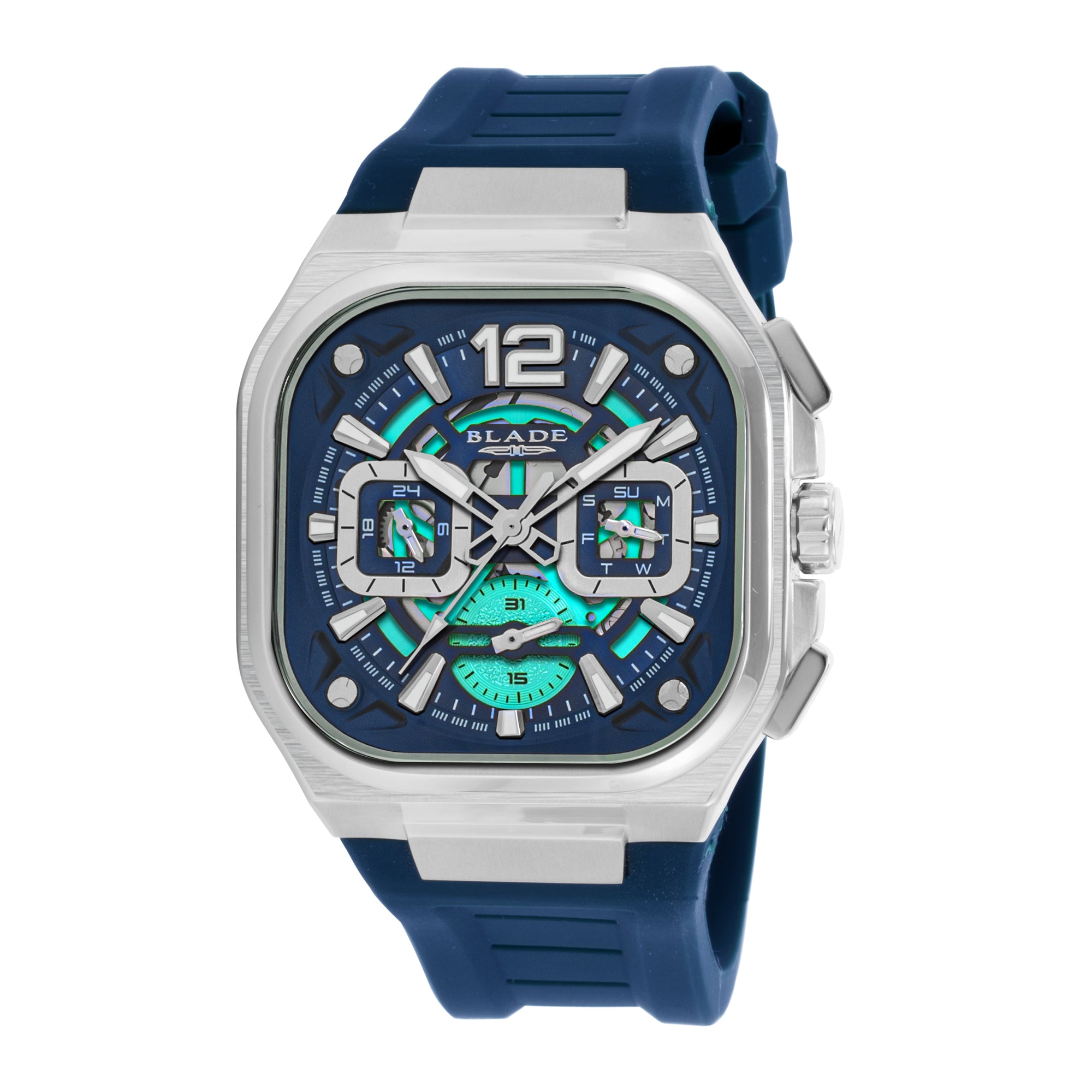 BLADE Glide Navy 3653G5SUB SS & Silicone Strap Multifunction Men's Watch