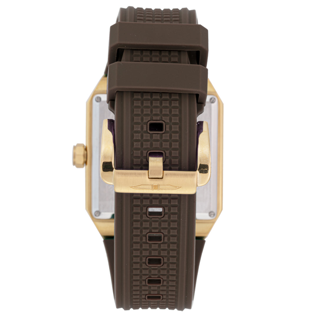 BLADE Magnus Automatic 24 Gold/ Brown 3655G5GSO SS & Silicone Strap Calendar Men's Watch