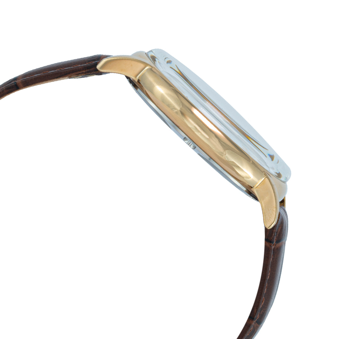 BLADE Alpha Gold 3663G1GWO SS & Leather Strap Multifunction Men's Watch