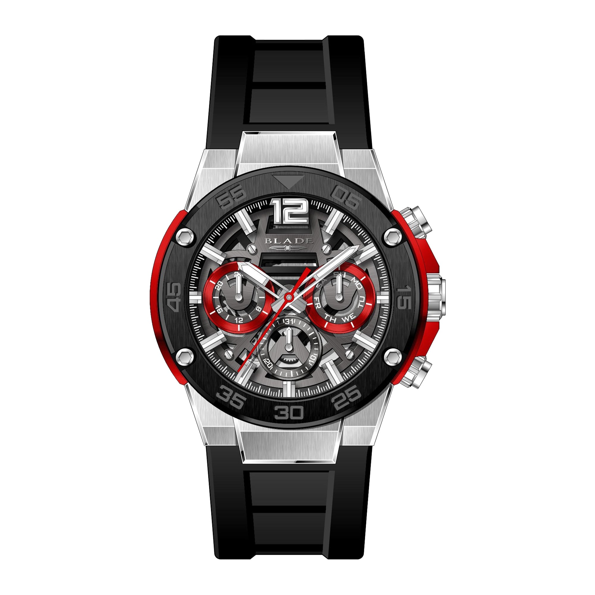 BLADE Swift Mono 3667G5MNN SS & Silicone Strap Multifunction Men's Watch
