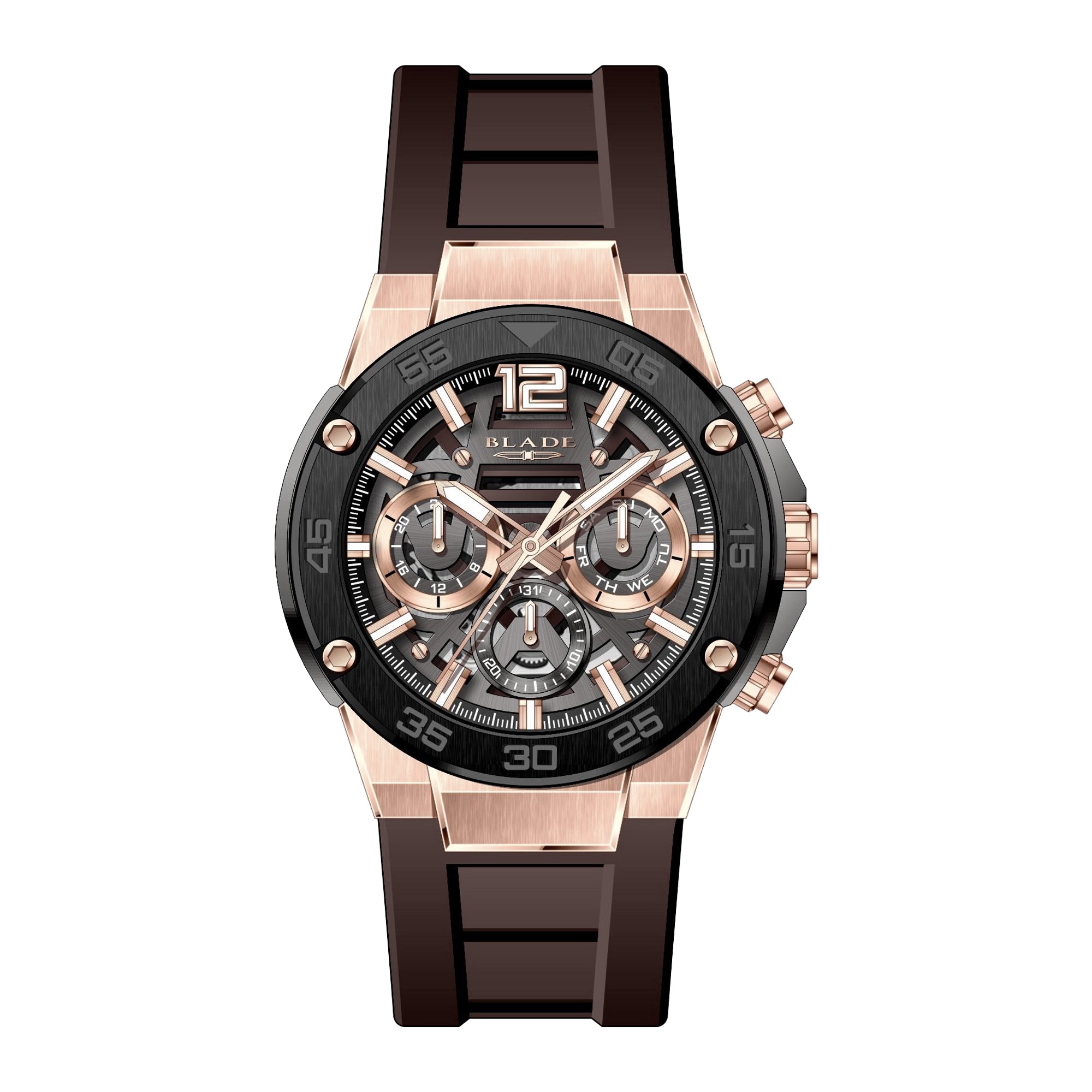 BLADE Swift Sunset 3667G5QGO SS & Silicone Strap Multifunction Men's Watch