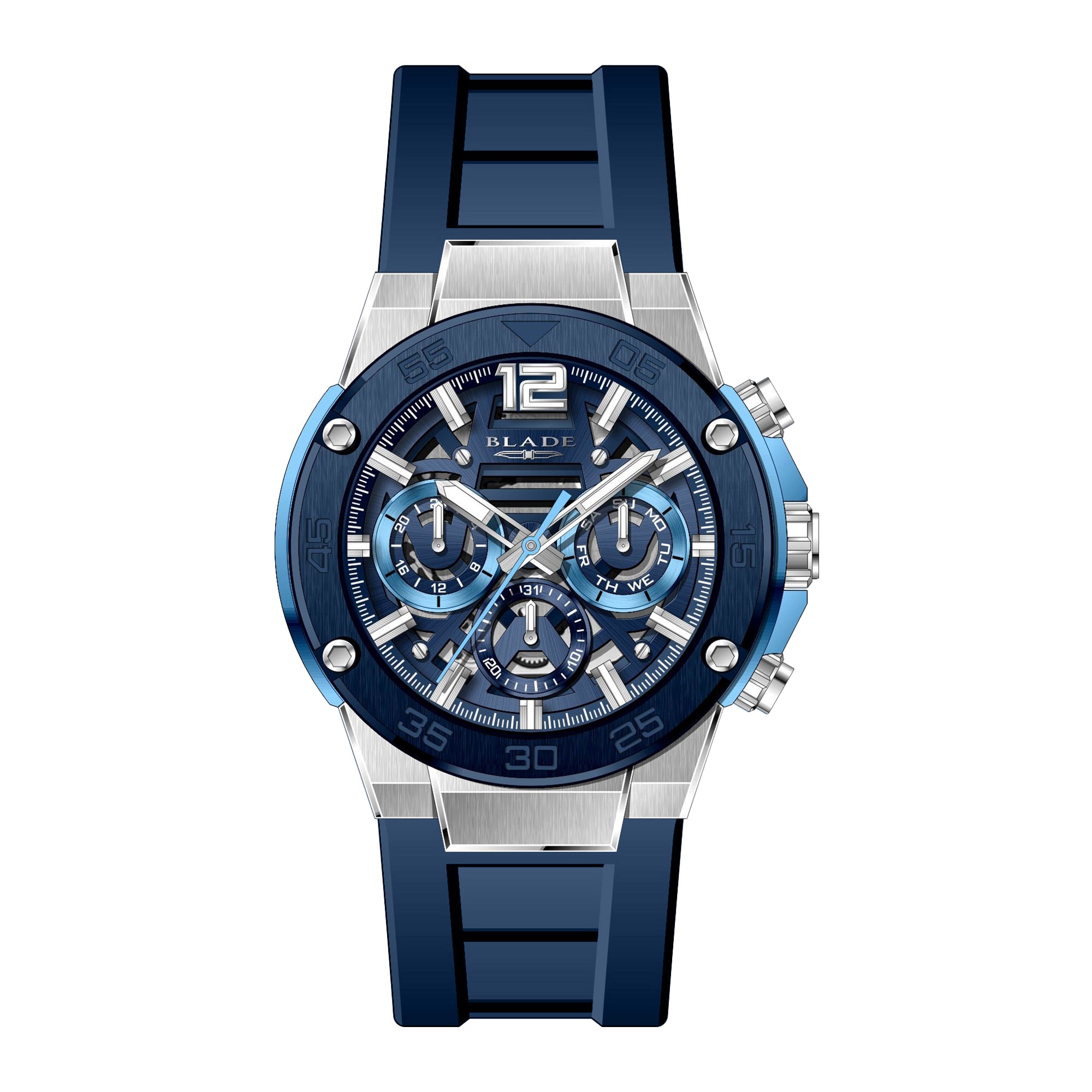 BLADE Swift Navy 3667G5ZBB SS & Silicone Strap Multifunction Men's Watch