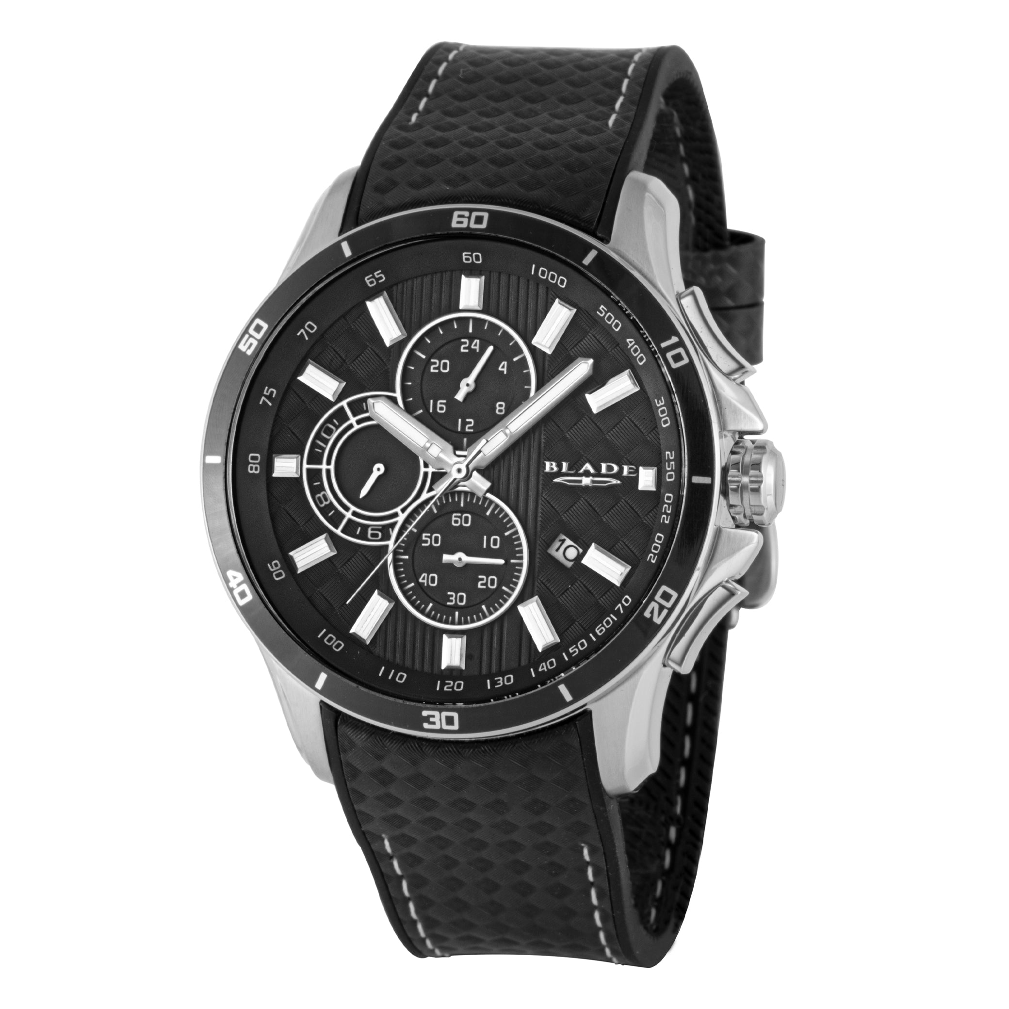 BLADE Vision Carbon Mono 3670G9MNN SS & Leather Multifunction Men's Watch