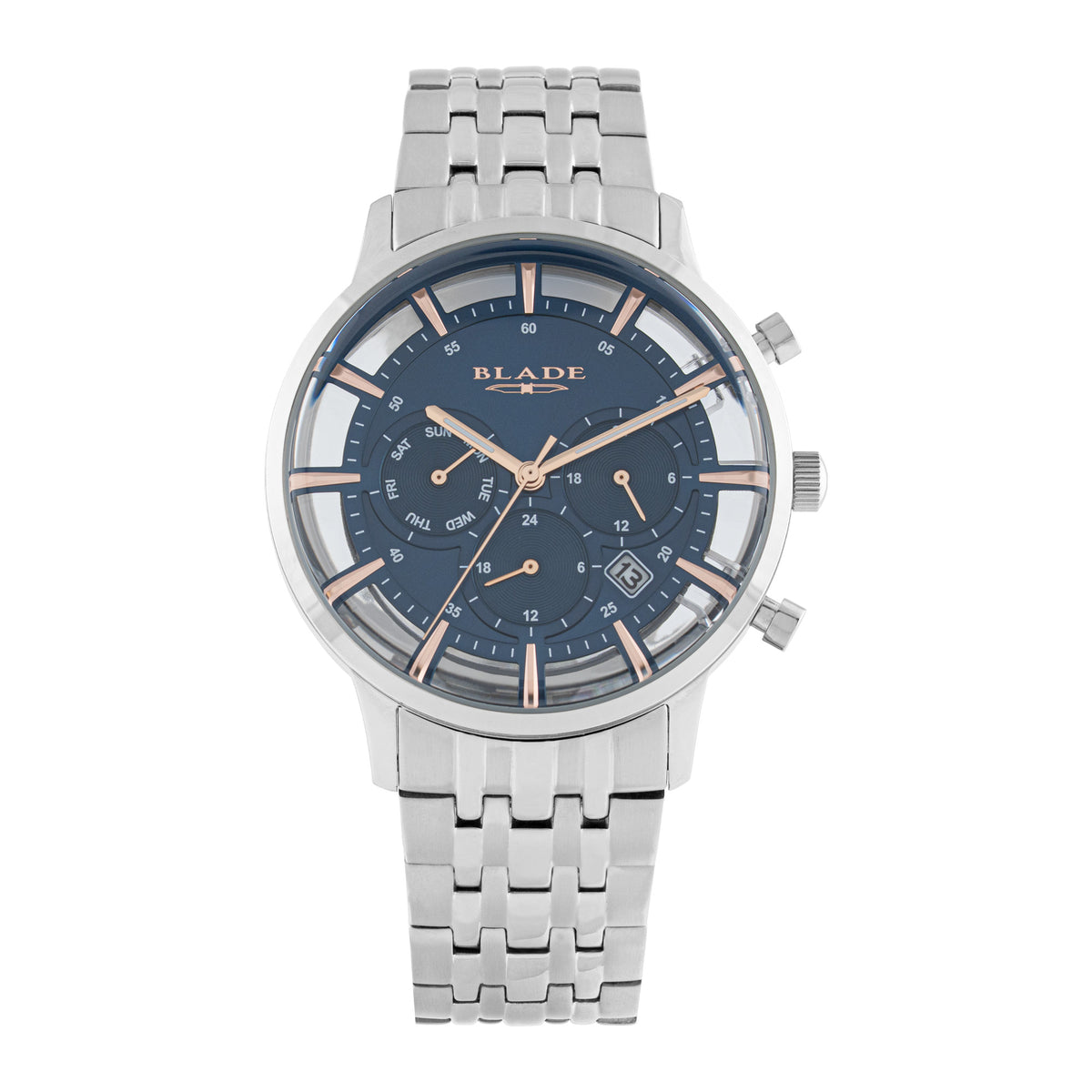 BLADE Distinct SS Gun 3672G2SBS SS Multifunction Men's Watch
