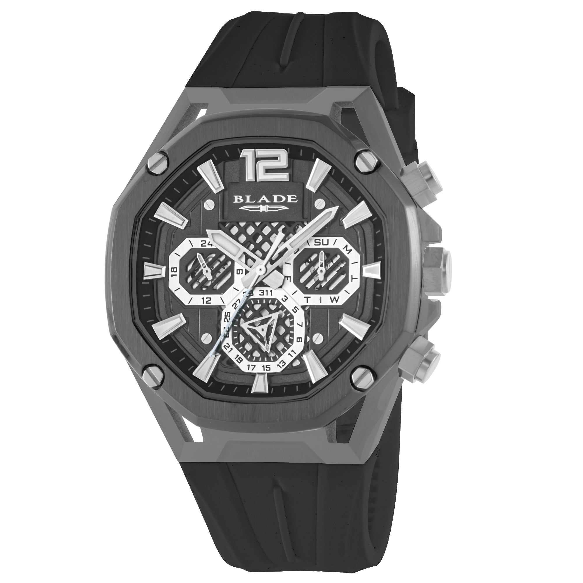 BLADE Ascend Gun 3674G5AGN SS & Silicone Strap Multifunction Men's Watch