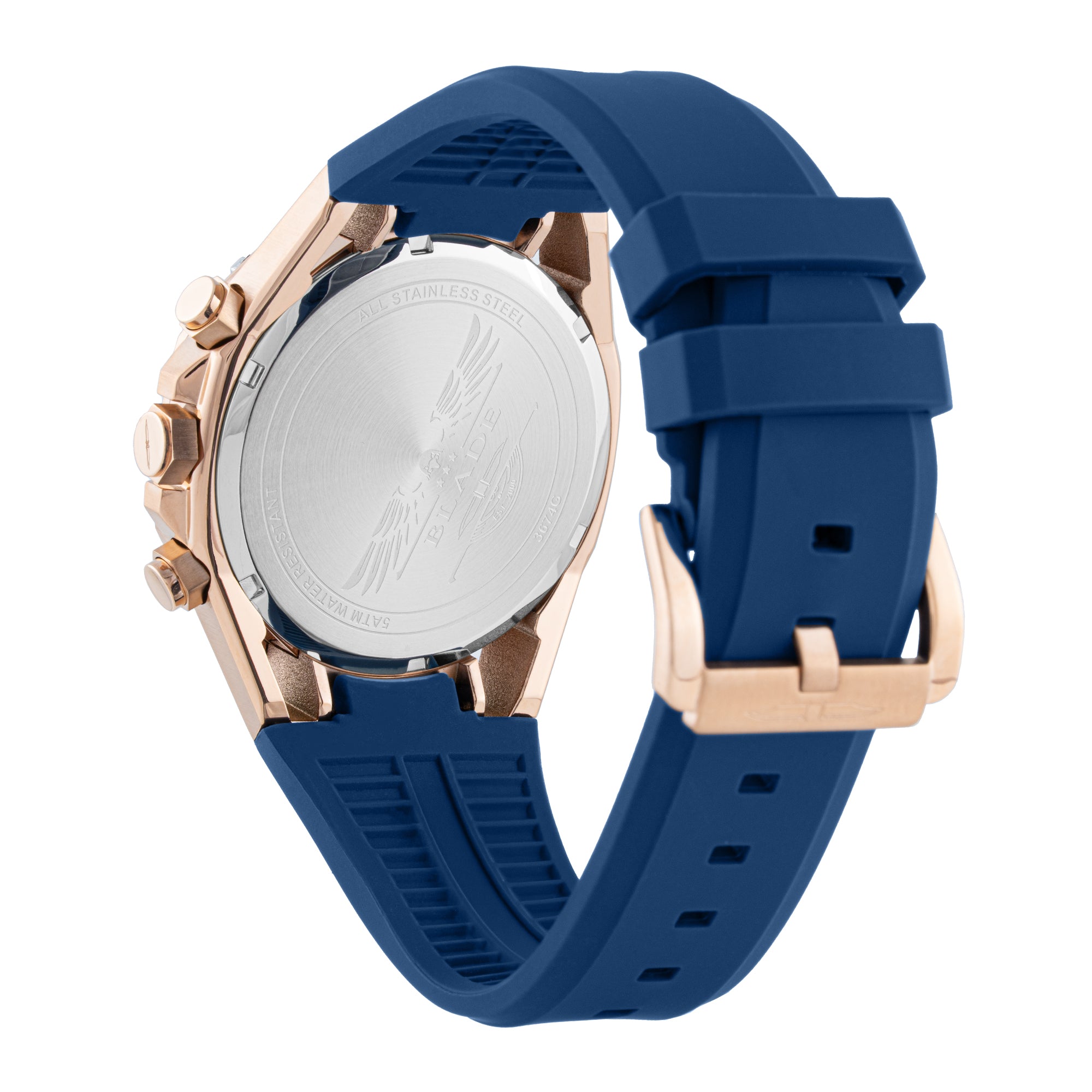 BLADE Ascend Night 3674G5RBB SS & Silicone Strap Multifunction Men's Watch