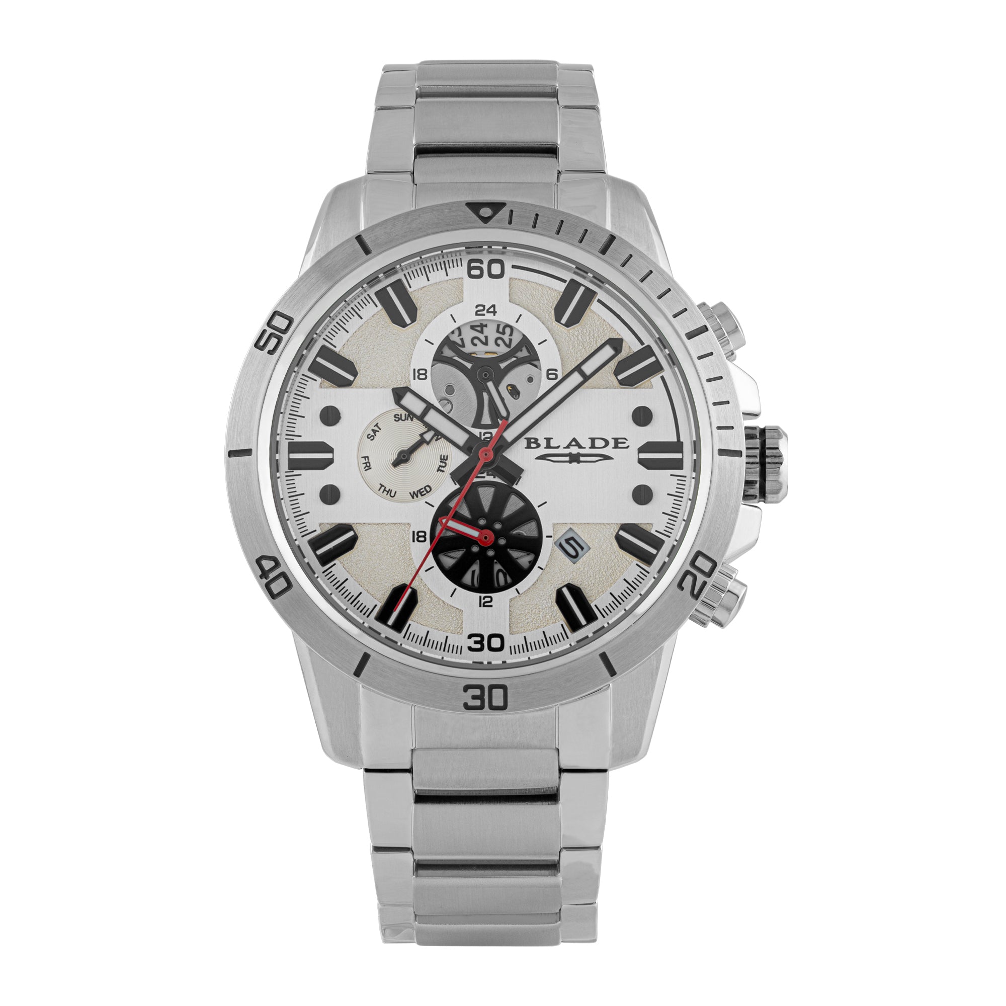 BLADE Virtuoso White 3677G2SWS SS Case & Band Multifunction Men's Watch