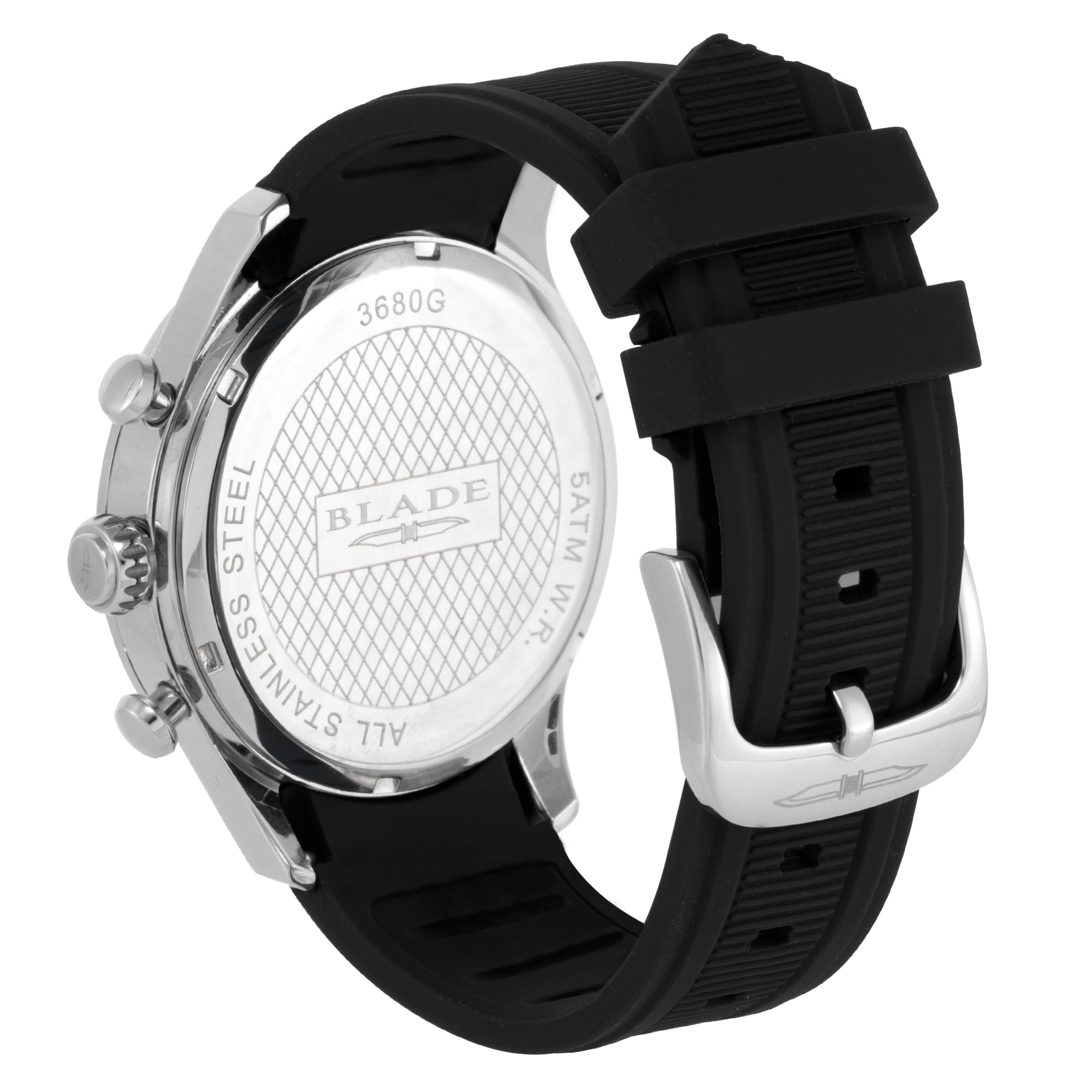 BLADE Gallant White 3680G5SSN SS & Silicone Strap Multifunction Men's Watch