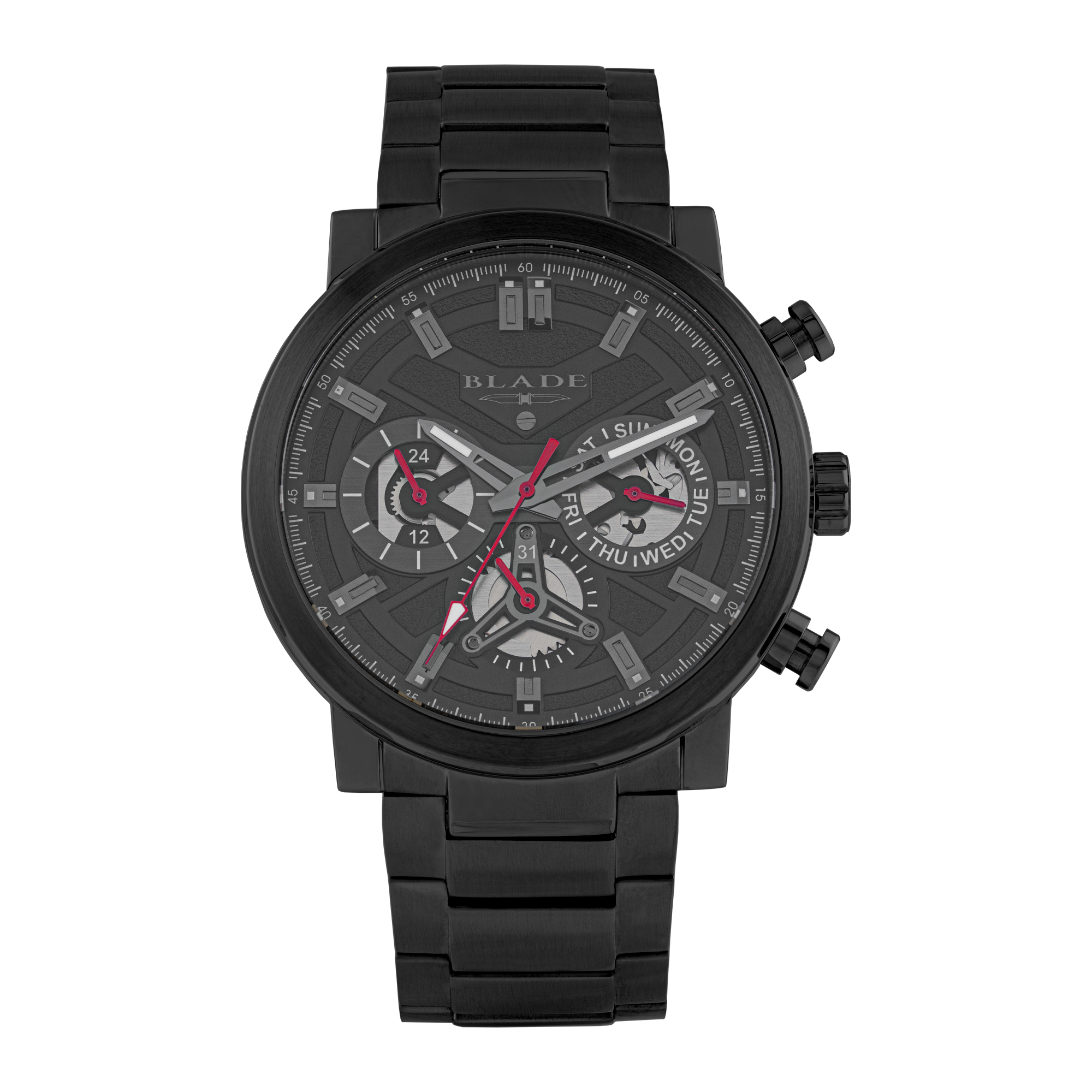 BLADE Aztec Imprint 3685G2NNN SS Case & Band Multifunction Men's Watch