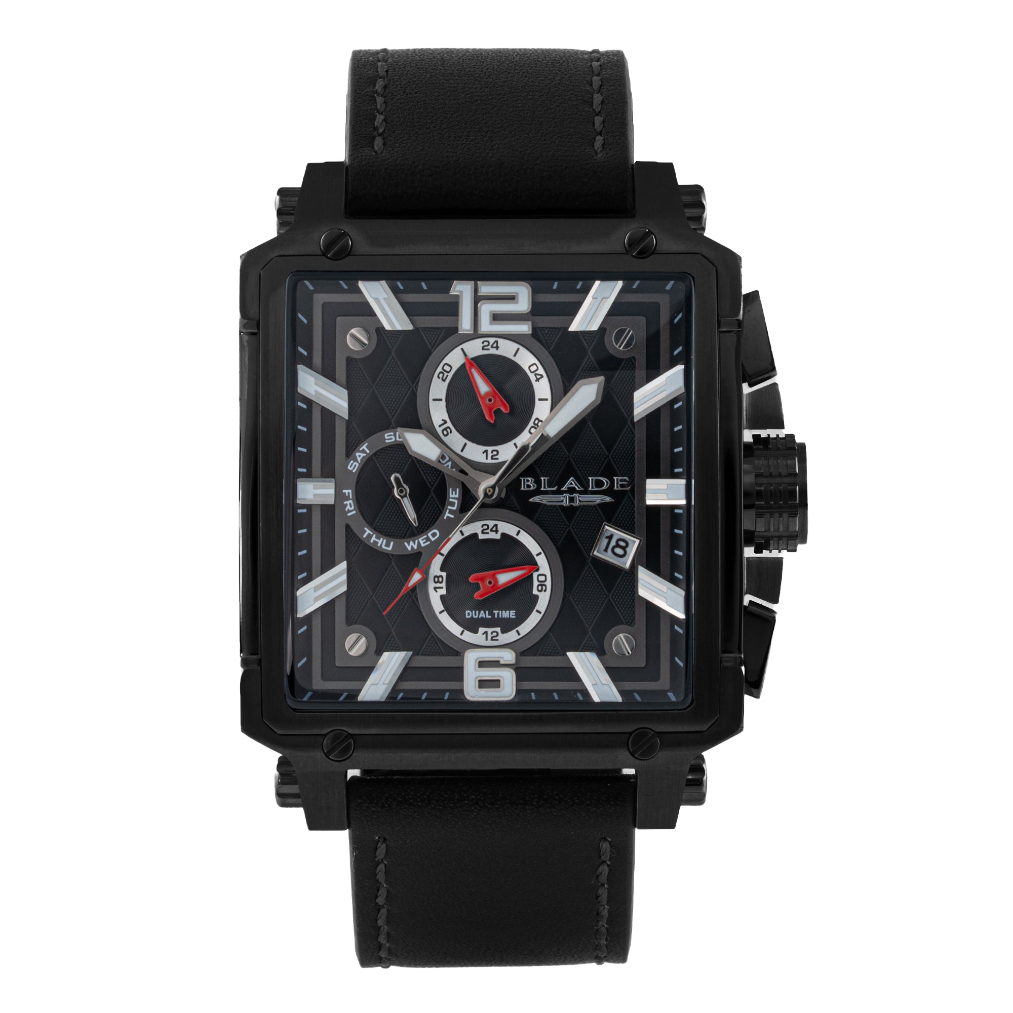 BLADE Vertex Imprint 3690G1NNN SS Case & Leather Strap Multifunction Men's Watch
