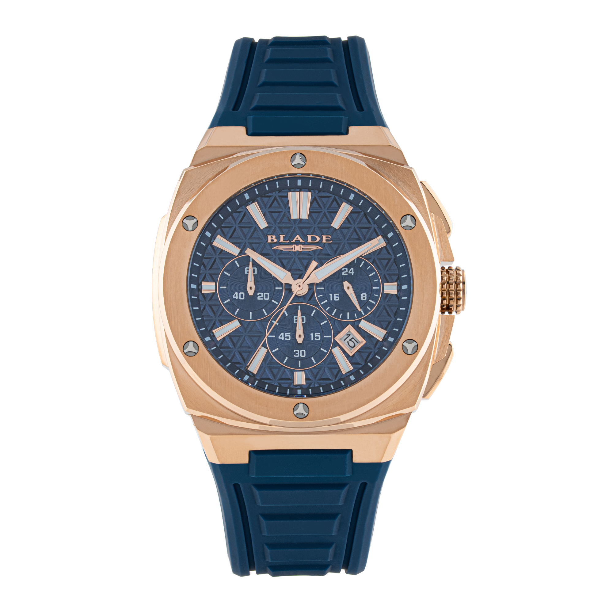 BLADE CRUSADER NIGHT  3694G5RBB SS Case & Silicone Strap Chronograph Men's Watch