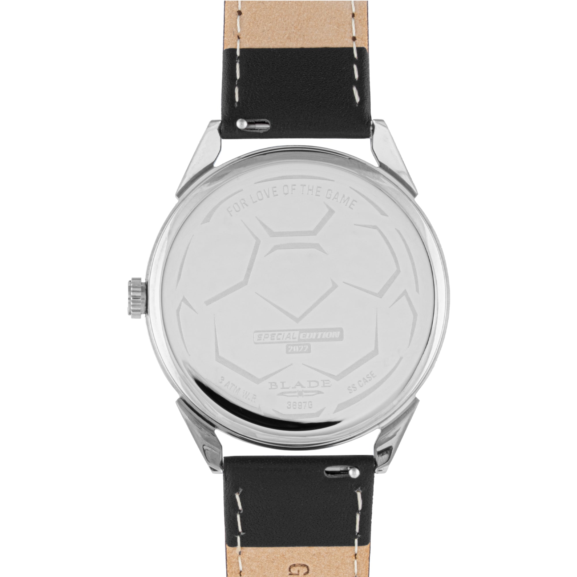 BLADE RETRO-FUTBOL 3697G1SWN SS CASE LEATHER STRAP MEN'S WATCH
