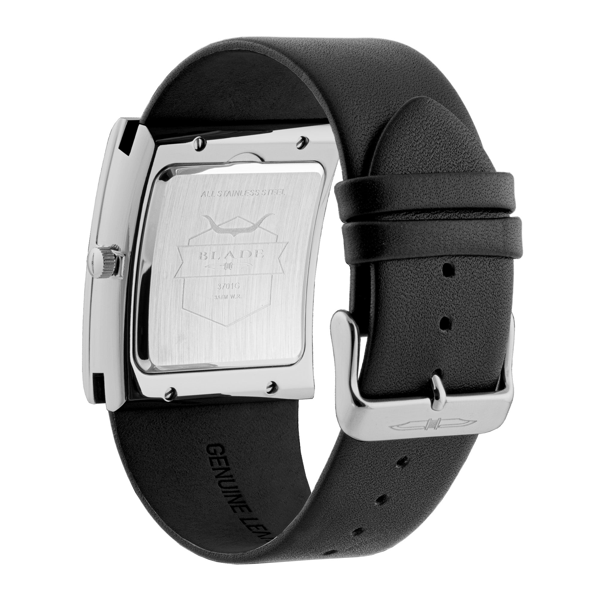 BLADE Freedom Grey 3701G1SGN SS & Leather Strap 2-Hands Men's Watch