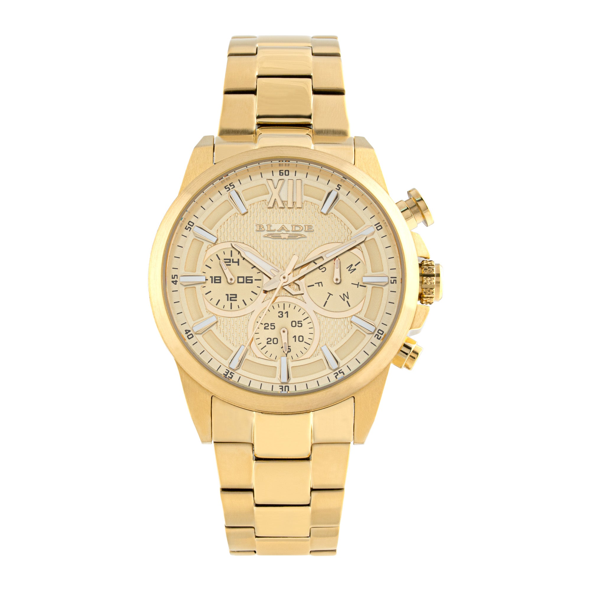 BLADE OUTLIER BLONDE 3710G2GCG SS CASE & BAND MULTIFUNCTION WITH PUSHERS MEN'S WATCH