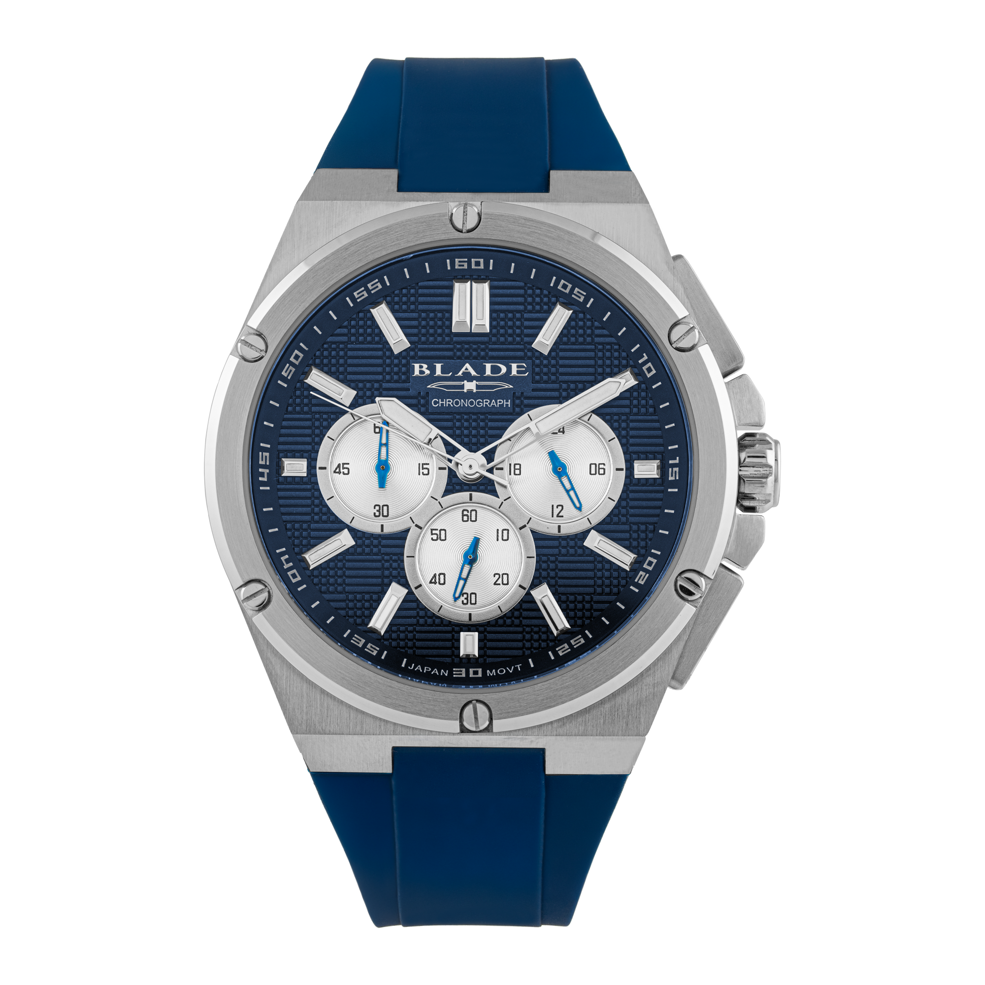BLADE  3702G5SBB SS Case & Silicone Strap Chronograph Men`s Watch