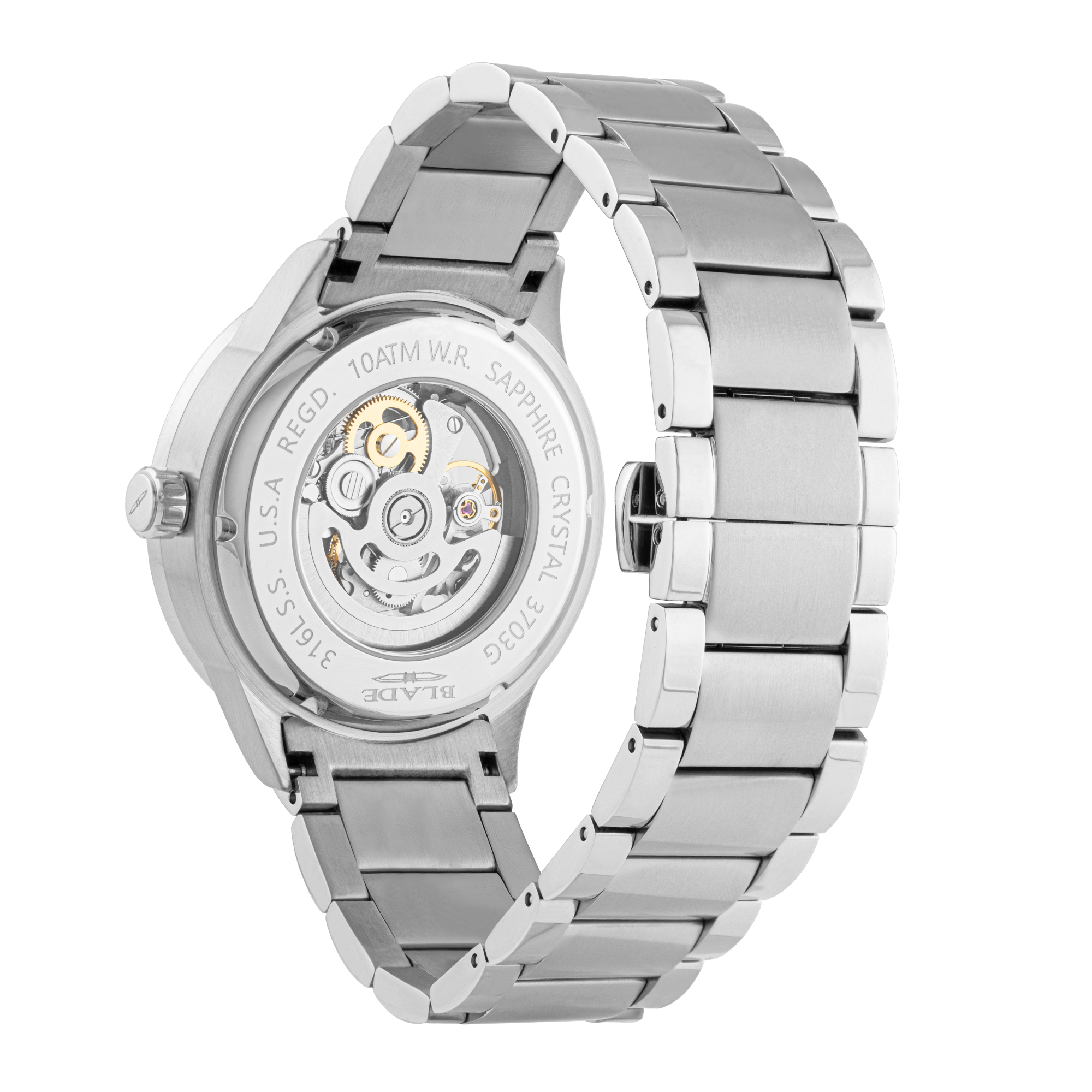 BLADE Sempre SS Green 3703G2SES SS Case & Band Skeleton Men's Watch