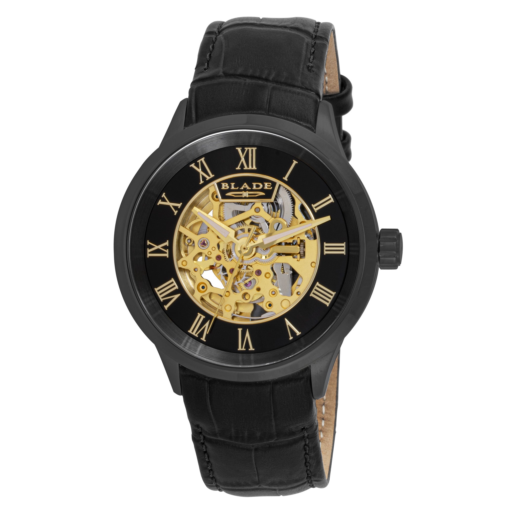 BLADE Sempre Noir 3704G1NNN SS & Leather Strap Automatic Men's Watch