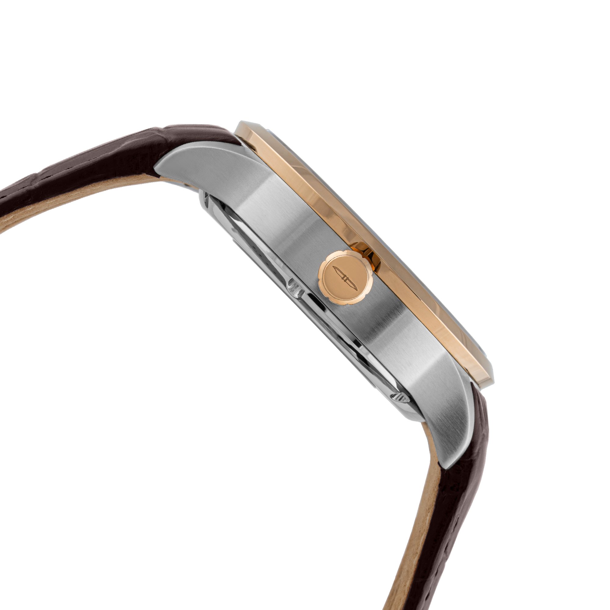 BLADE Sempre Puce 3704G1UGO SS Case & Leather Strap Skeleton Men's Watch