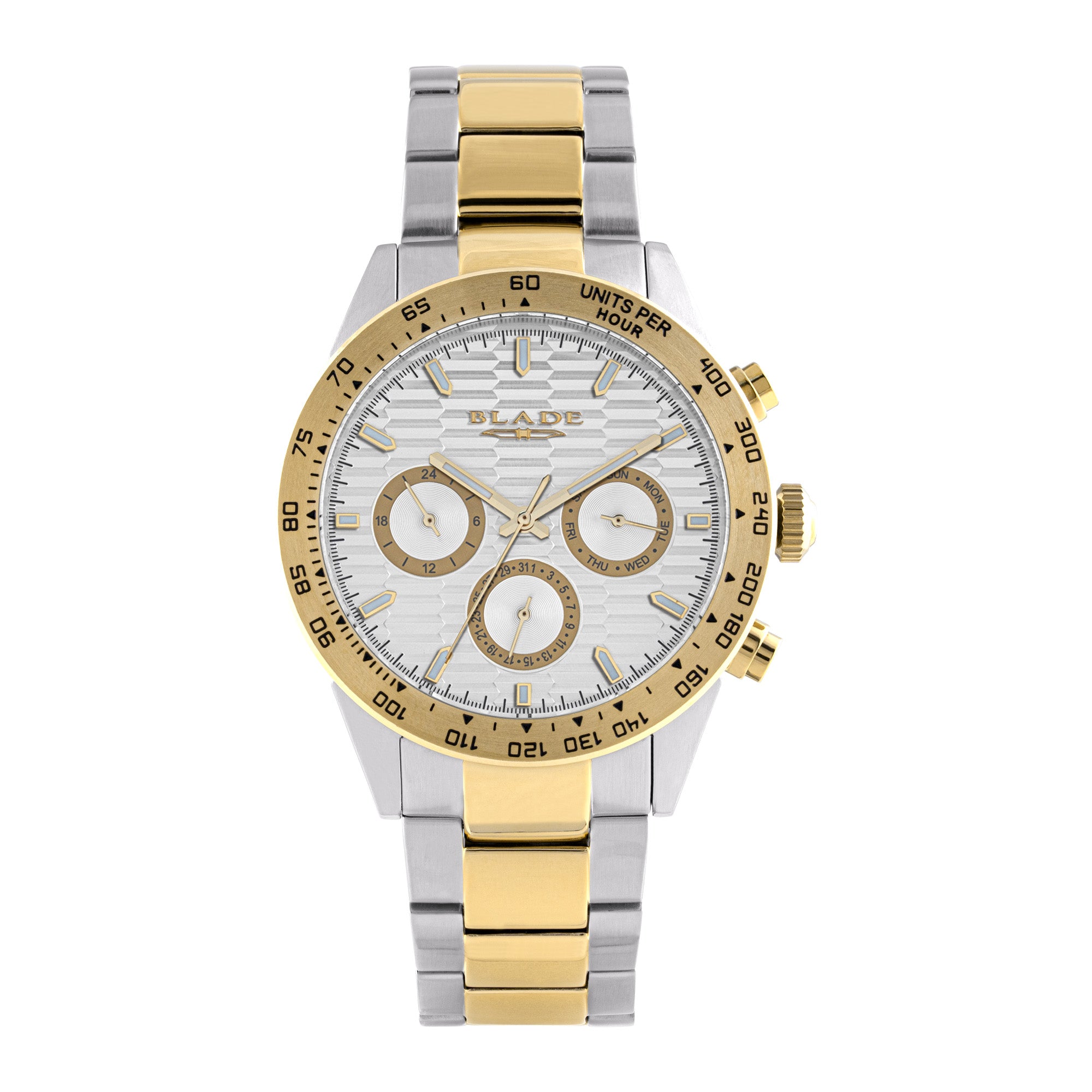 BLADE ECHELON SS IVORY 3708G2TST SS CASE & BAND MULTIFUNCTION MEN'S WATCH