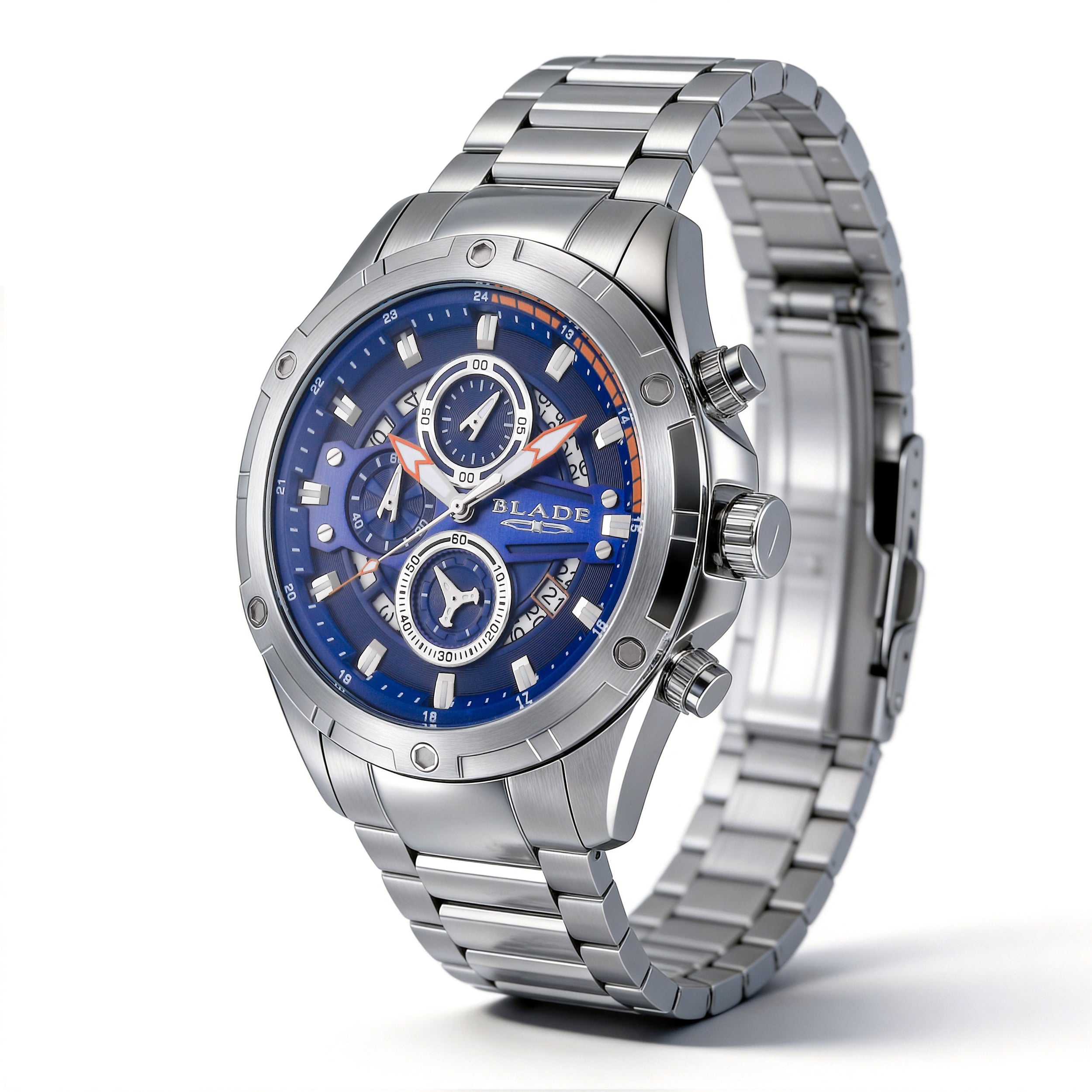 BLADE Airfield Blue 3715G2SBS SS Case & Band 1/10 Sec. Chrono Men's Watch