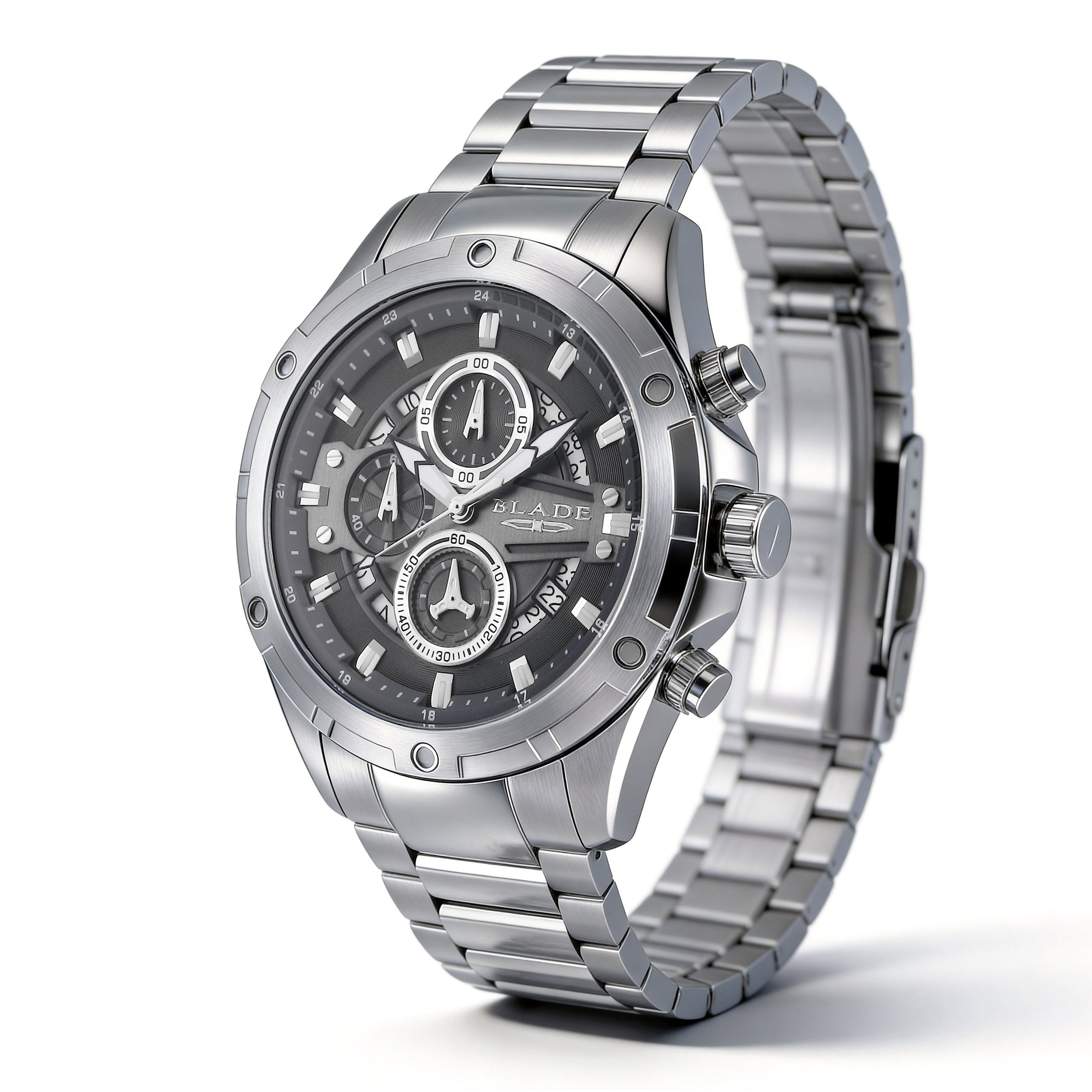 BLADE Airfield Grey 3715G2SGS SS Case & Band 1/10 Sec. Chrono Men's Watch