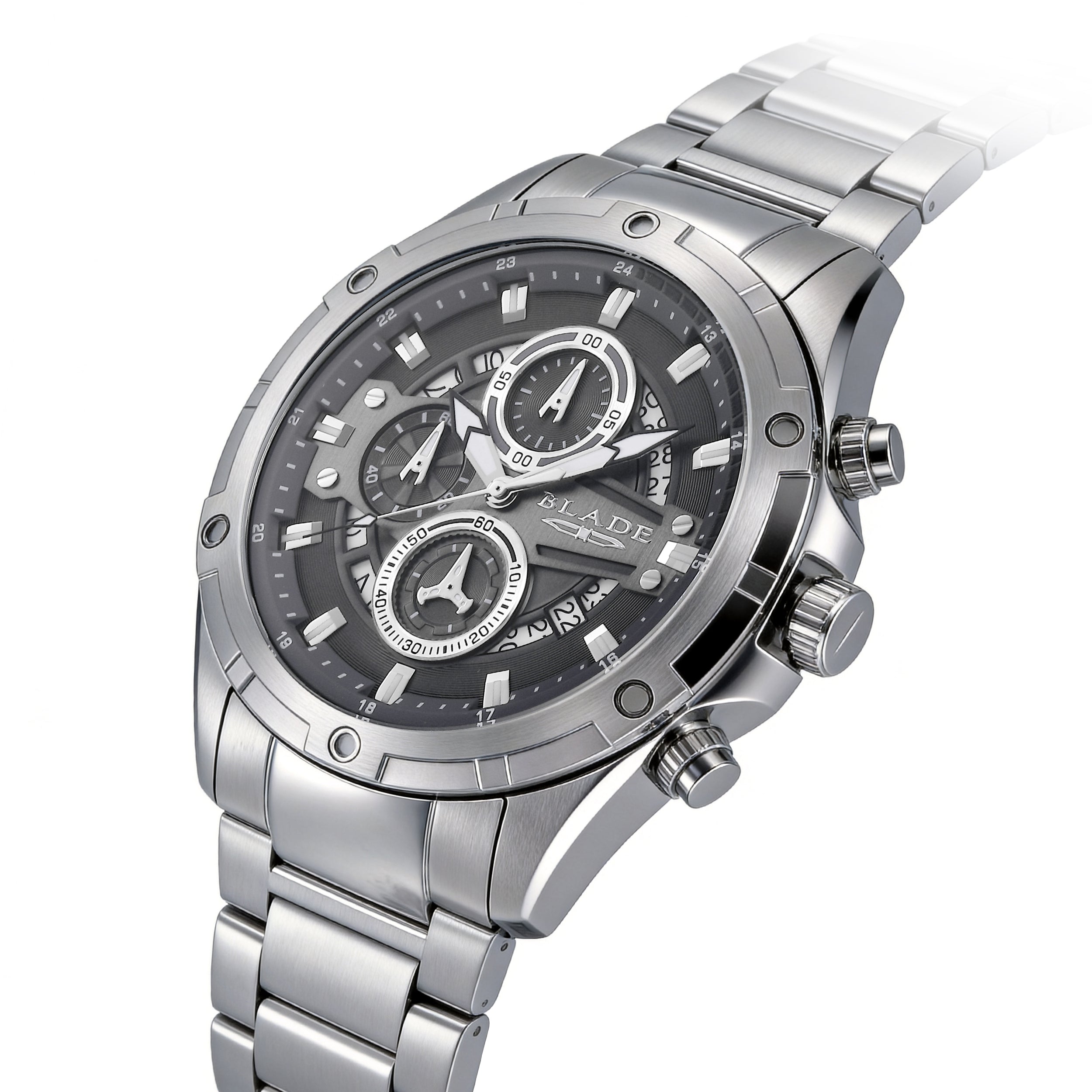 BLADE Airfield Grey 3715G2SGS SS Case & Band 1/10 Sec. Chrono Men's Watch