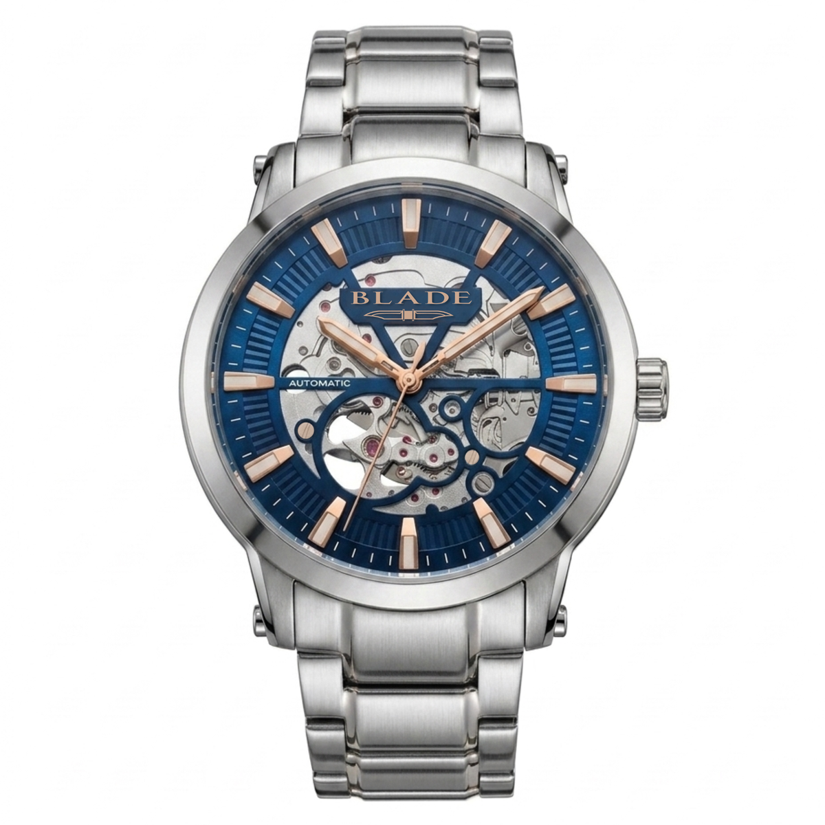 BLADE Volare Edge SS Blue 3717G2SBS SS Case & Band Skeleton Men's Watch