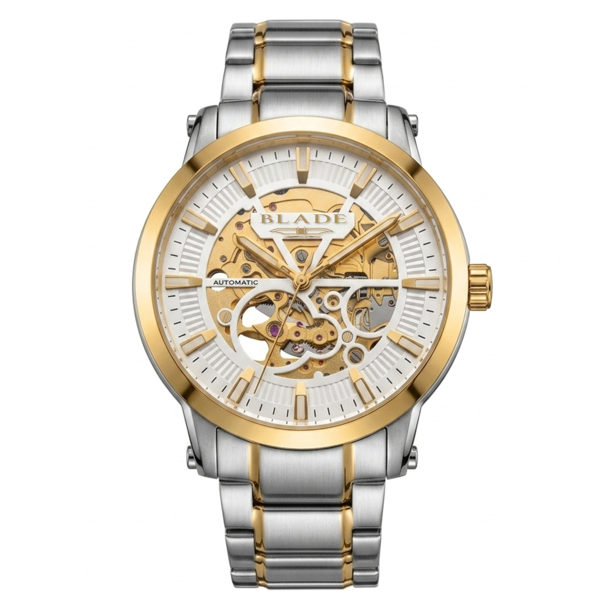 BLADE Volare Edge SS Ivory 3717G2TST SS Case & Band Skeleton Men's Watch