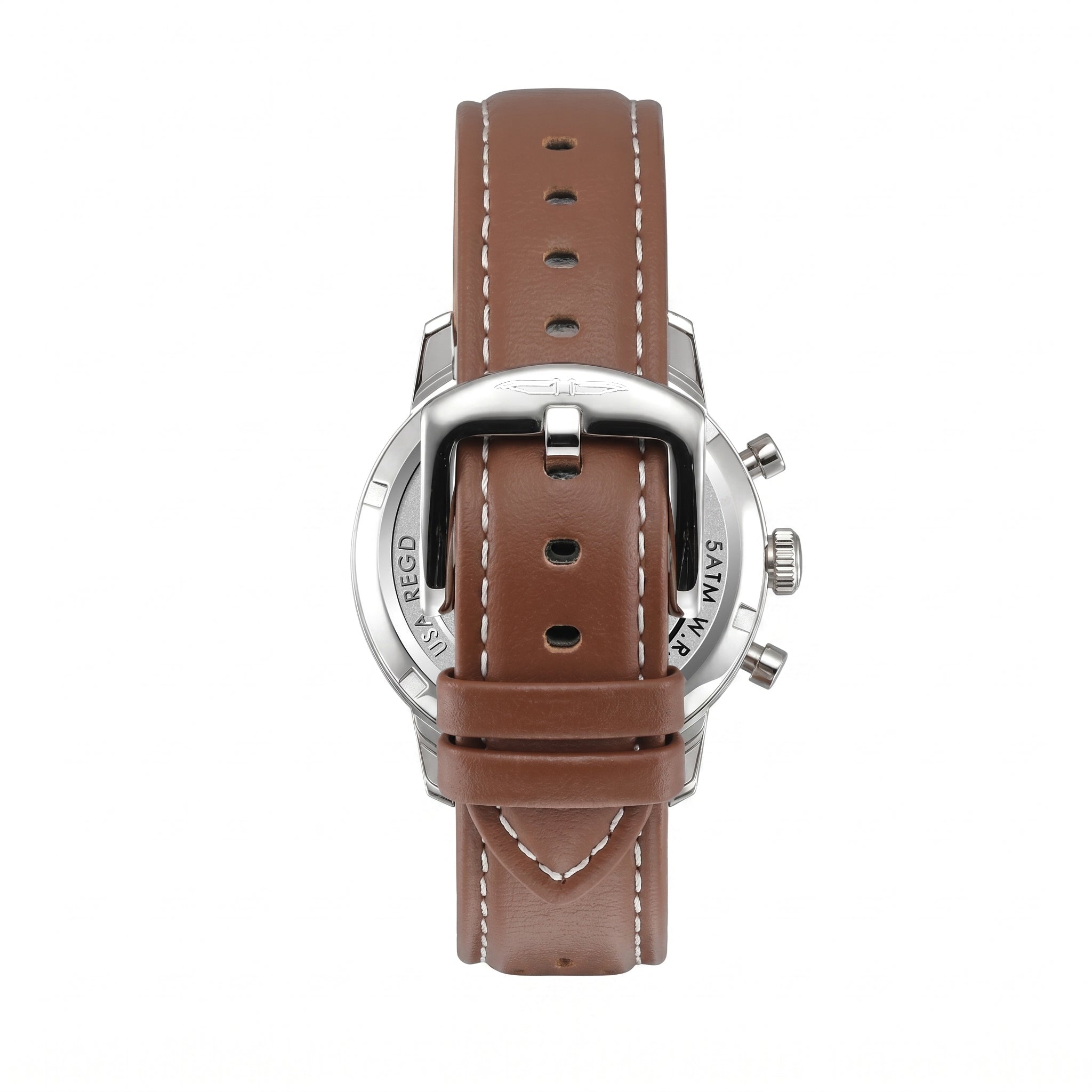 BLADE Rally Khaki 3721G1SOO SS Case & Leather Strap Dual-Time Multi Men's Watch