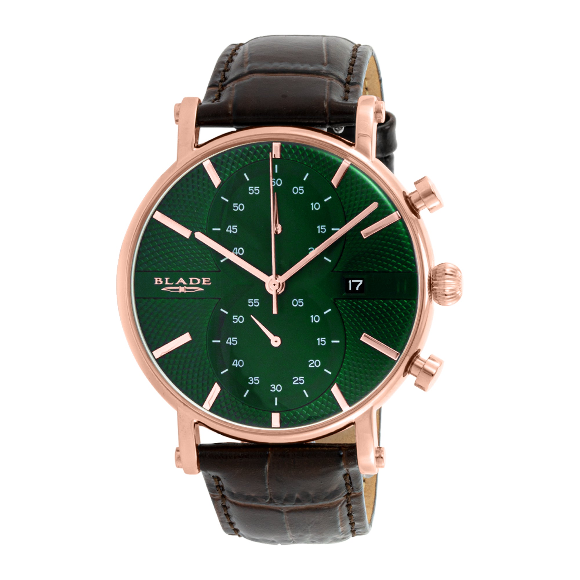 BLADE AURA BLOOM 3724G1REO SS CASE & LEATHER STRAP CHRONOGRAPH MEN'S WATCH