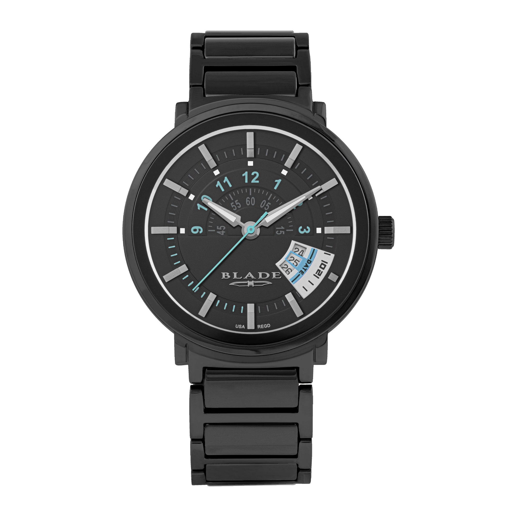 BLADE Jazz Noir SS Case & SS/Ceramic Band Date Men's Watch