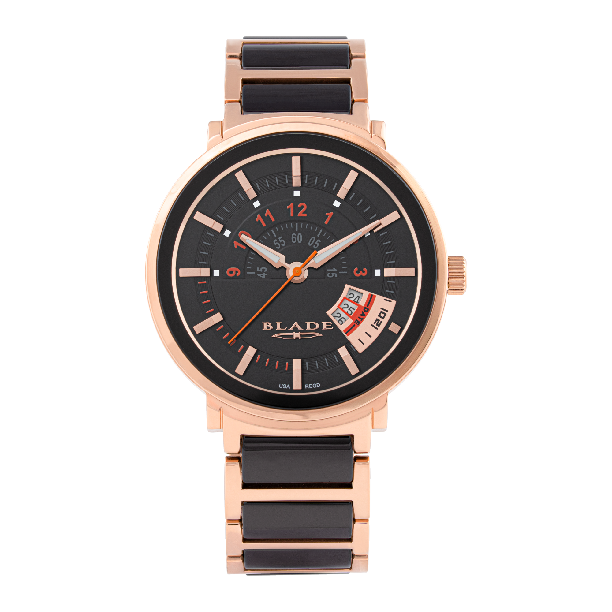 BLADE Jazz Crimson SS Case & SS/Ceramic Band Date Men's Watch