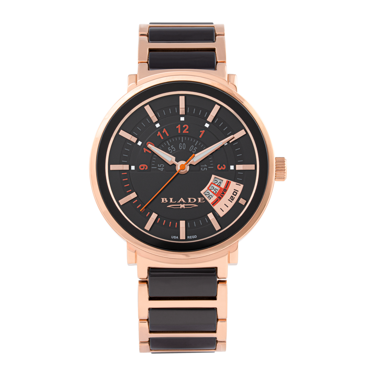 BLADE Jazz Crimson SS Case & SS/Ceramic Band Date Men's Watch
