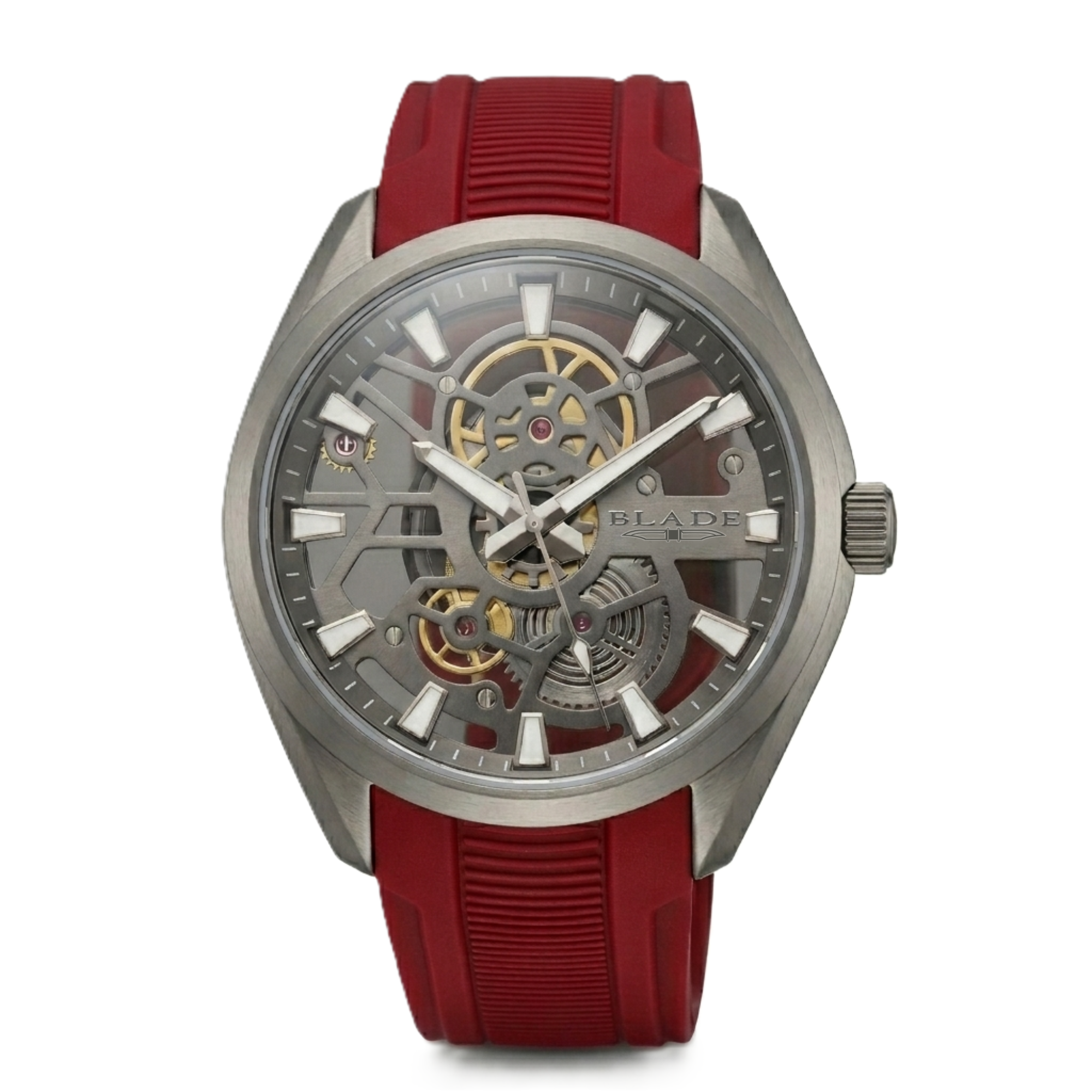 BLADE Rogue Magma SS Case & Silicone Strap Three-hands Men's Watch