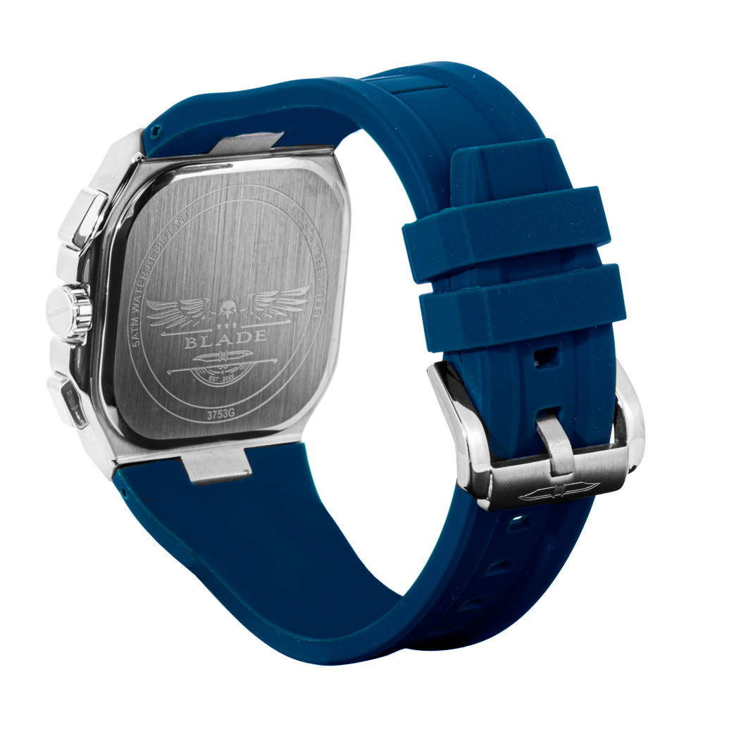 BLADE Glide Navy 3753G5SBB SS & Silicone Strap Multifunction Men's Watch