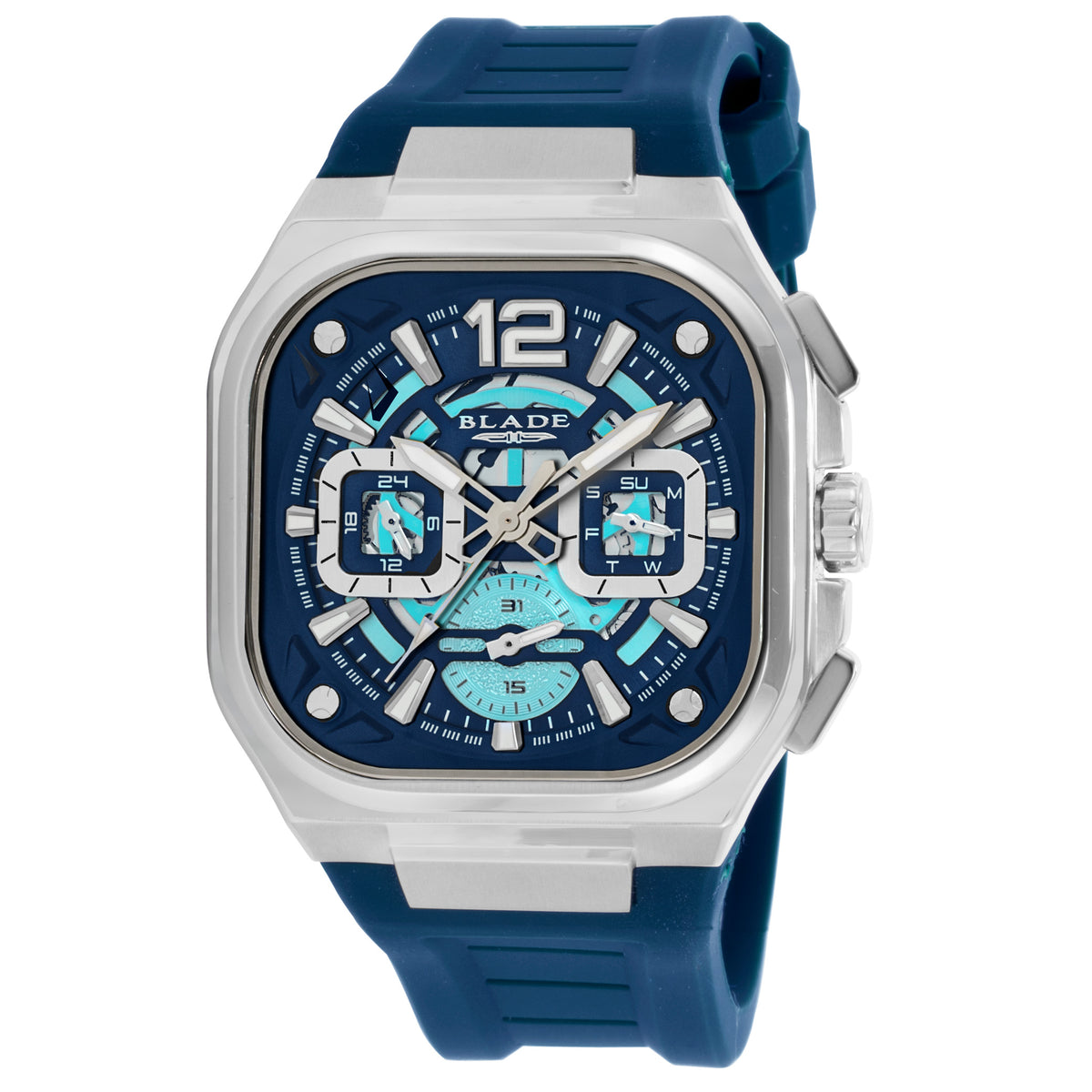 BLADE Glide Navy 3753G5SBB SS & Silicone Strap Multifunction Men's Watch