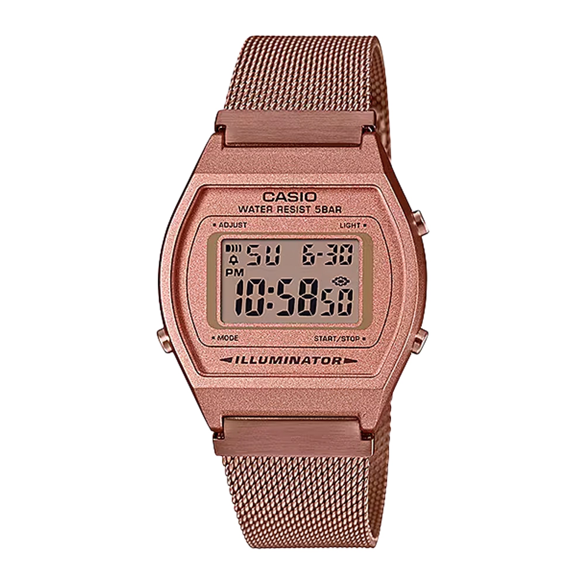 CASIO B640WMR-5ADF Resin Case Mesh Band Unisex Watch