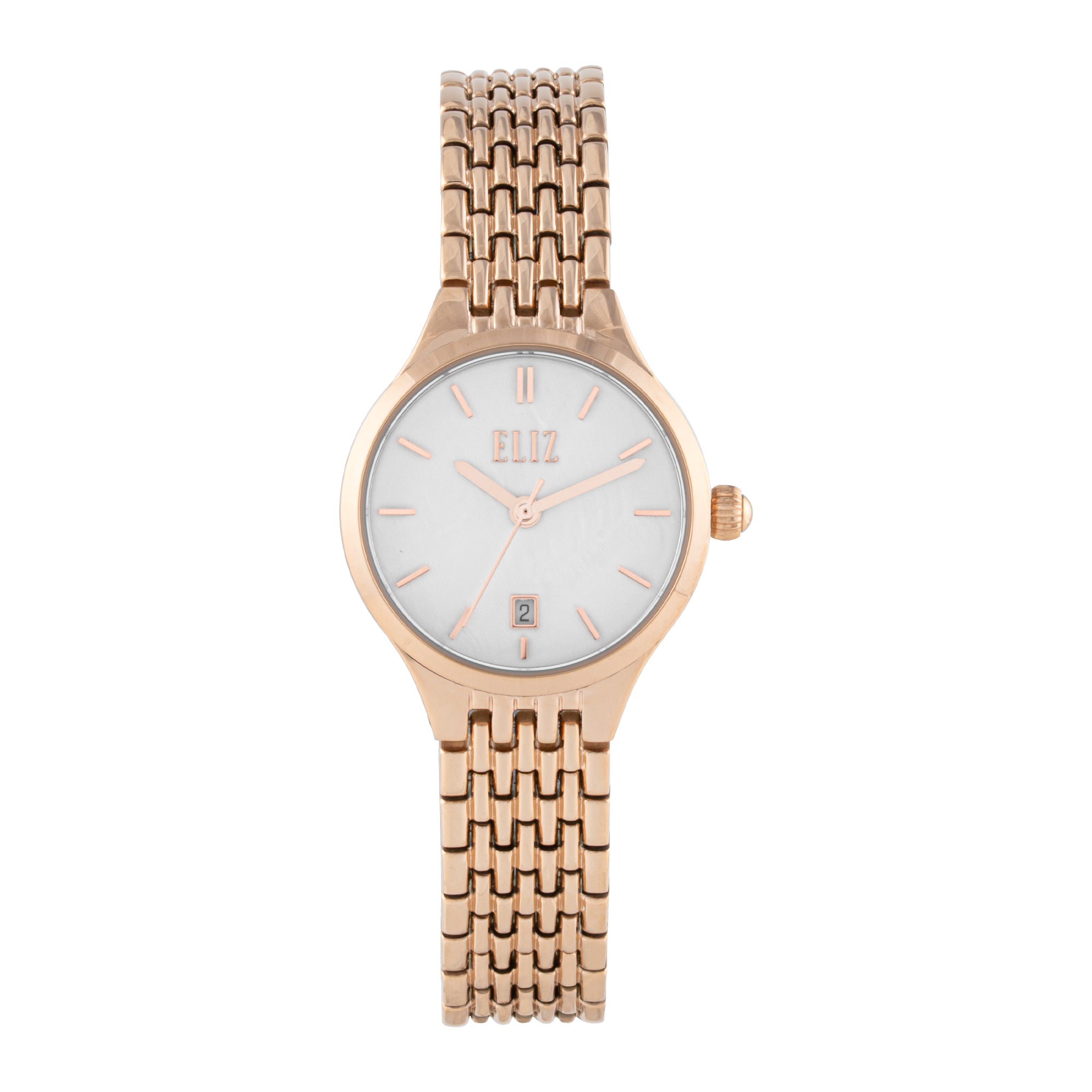 ELIZ ES8691L2RHR SS Case & Band Date Women's Watch