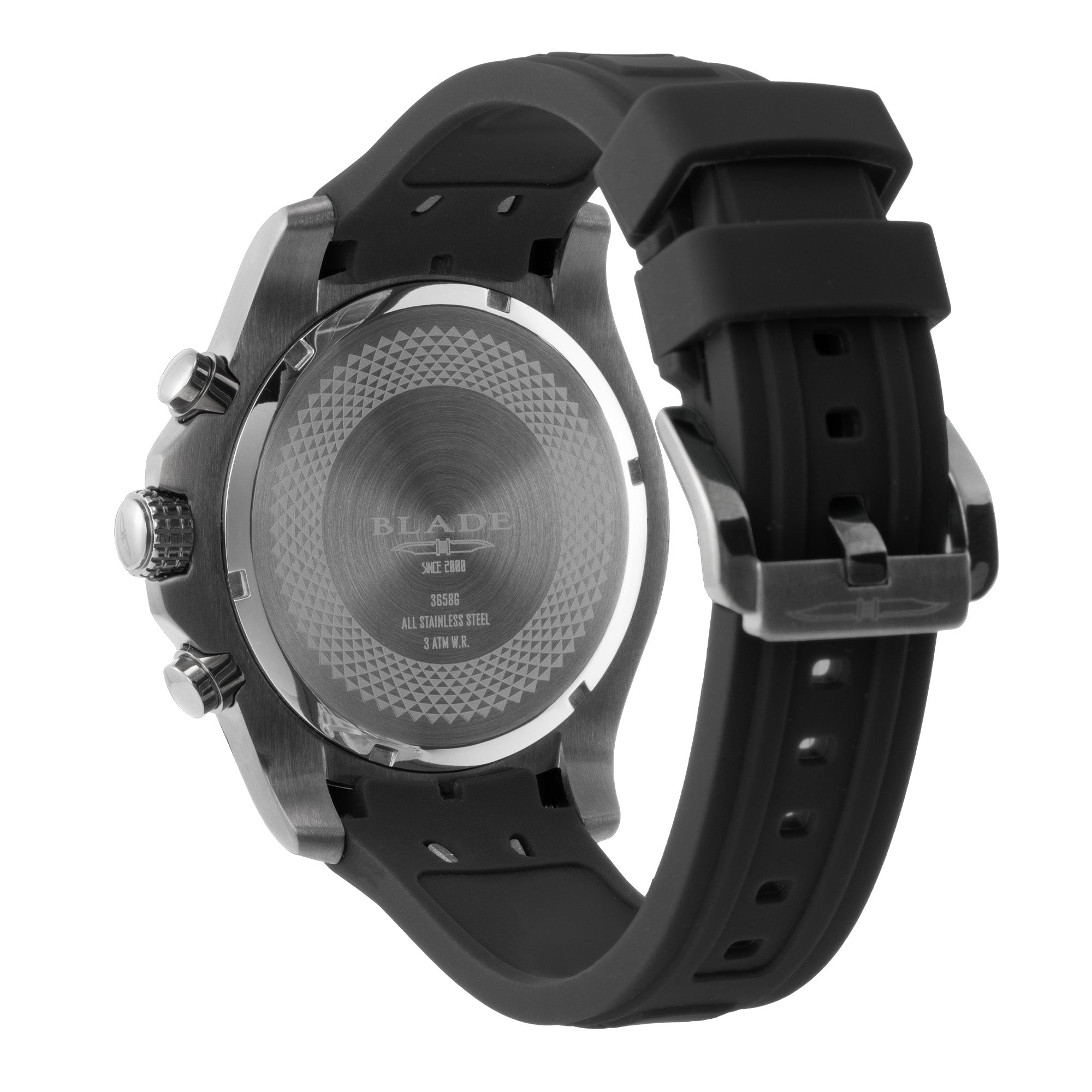 BLADE Warrior Black 3658G5SNN SS & Silicone Strap Chronograph Men's Watch