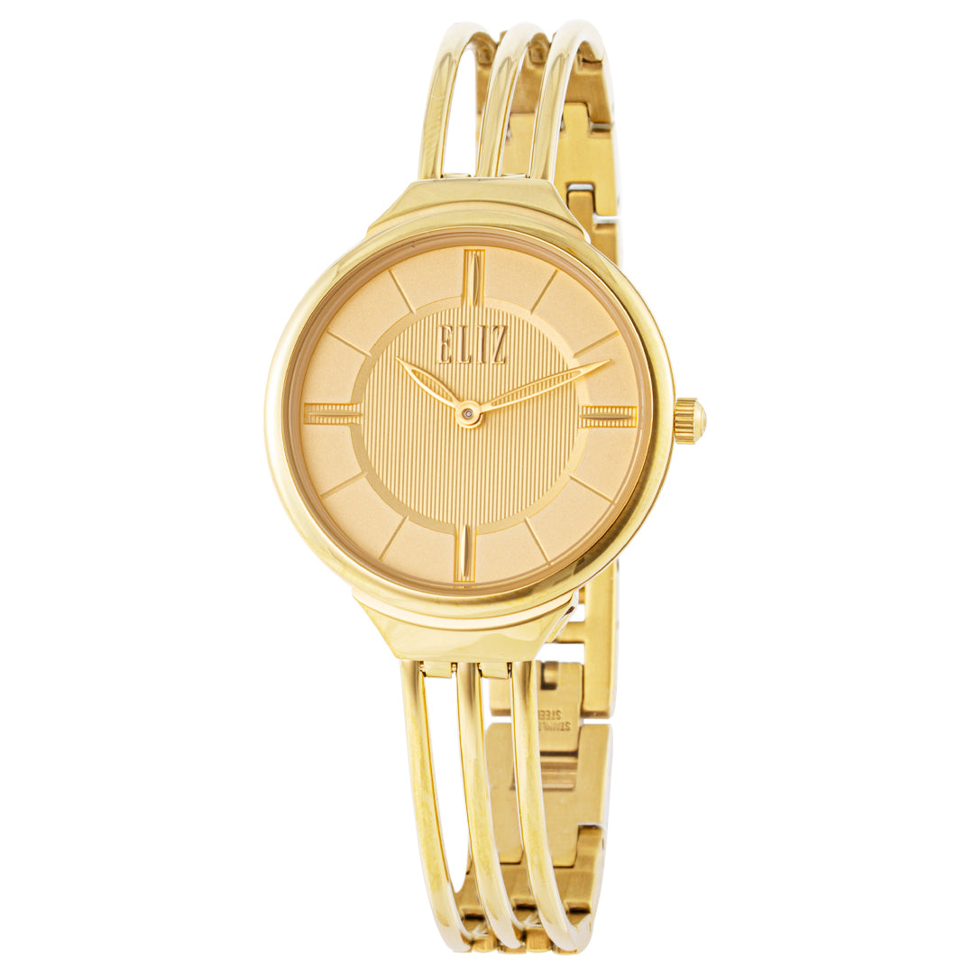 ELIZ ES8692L2GCG SS Case & Band 3-Hands Women's Watch