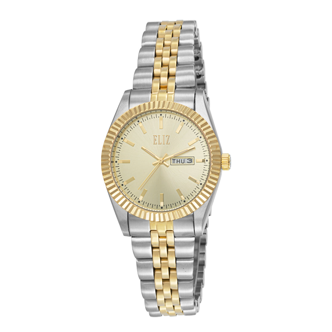 ELIZ ES8733L2TCT SS Case & Band Day-Date Women's Watch